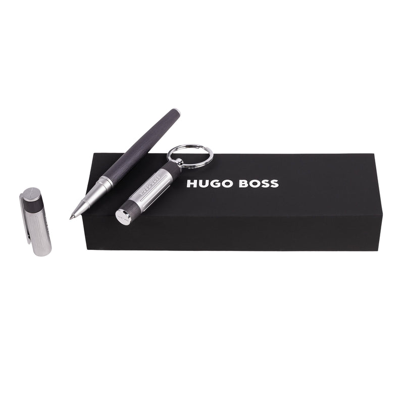 Hugo Boss Set Gear Ribs Keyring And Gear Ribs Rollerball Pen
