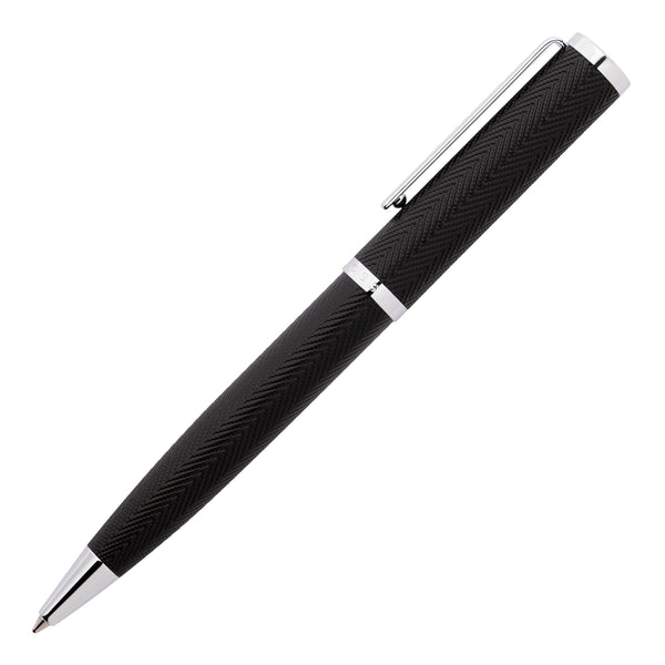 Hugo Boss Formation Herringbone Ballpoint Pen Chrome