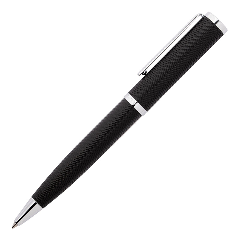 Hugo Boss Formation Herringbone Ballpoint Pen Chrome