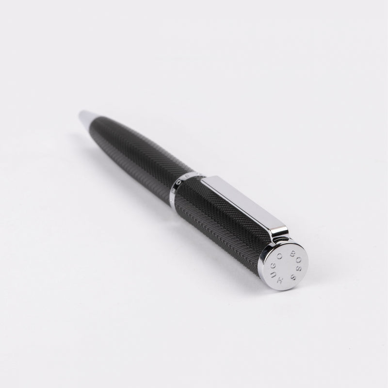 Hugo Boss Formation Herringbone Ballpoint Pen Chrome