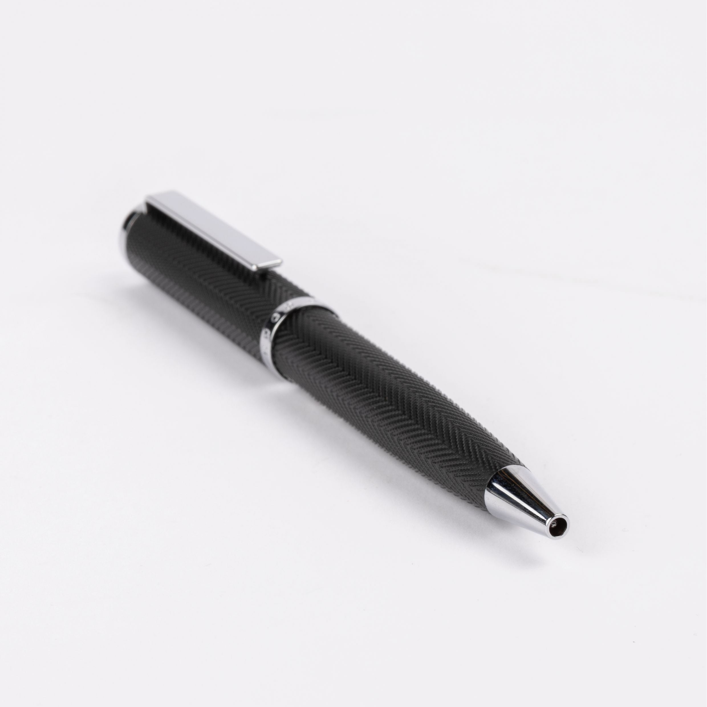 Hugo Boss Formation Herringbone Ballpoint Pen Chrome