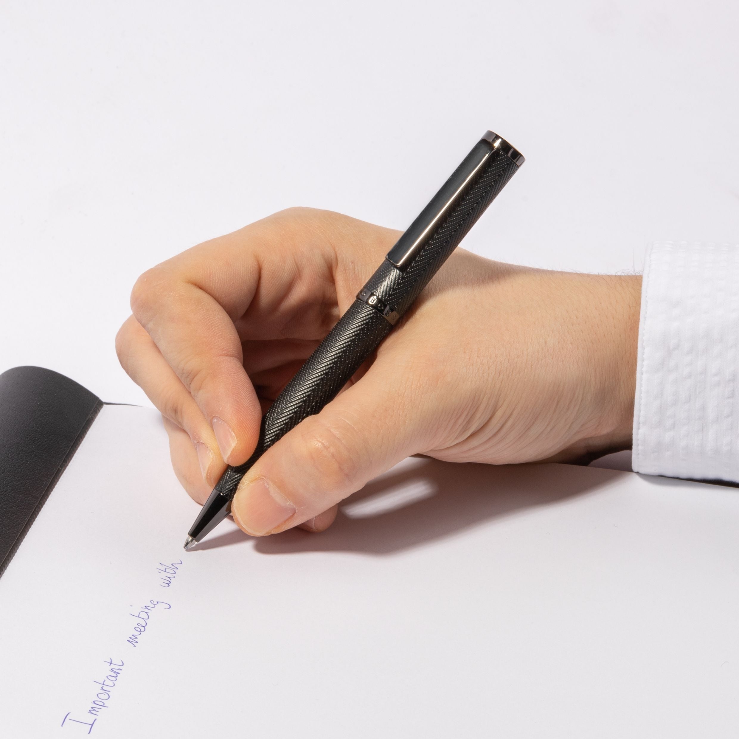 Hugo Boss Formation Herringbone Ballpoint Pen Gun