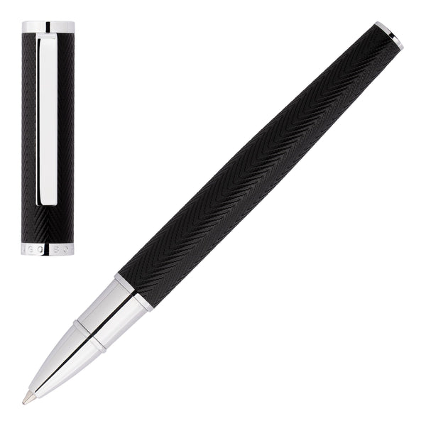 Hugo Boss Formation Herringbone Rollerball Pen Chrome