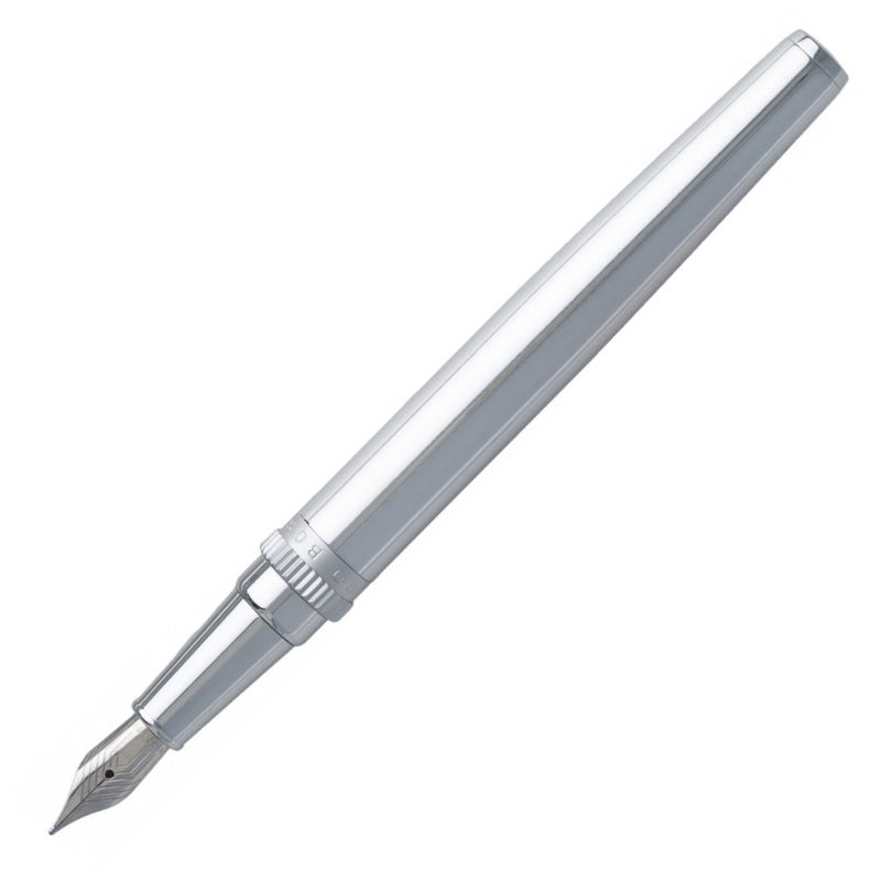 Hugo Boss Gear Ribs Fountain Pen Chrome