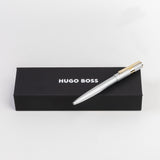 Hugo Boss Gear Pinstripe Ballpoint Pen Silver And Gold