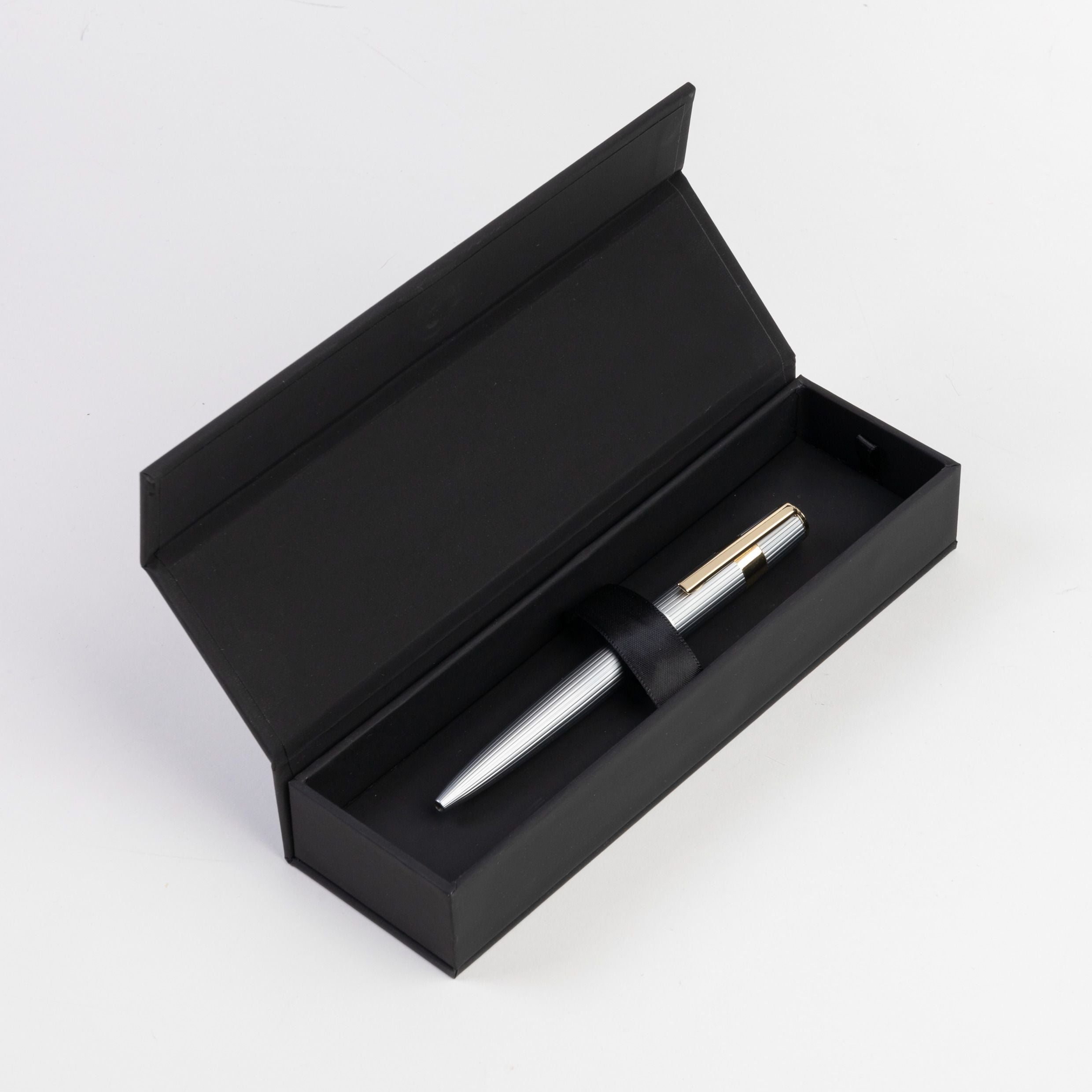 Hugo Boss Gear Pinstripe Ballpoint Pen Silver And Gold