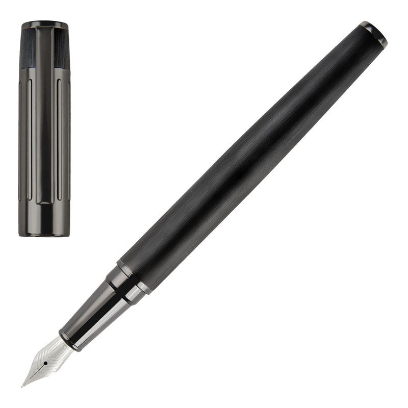 Hugo Boss Gear Ribs Fountain Pen Black