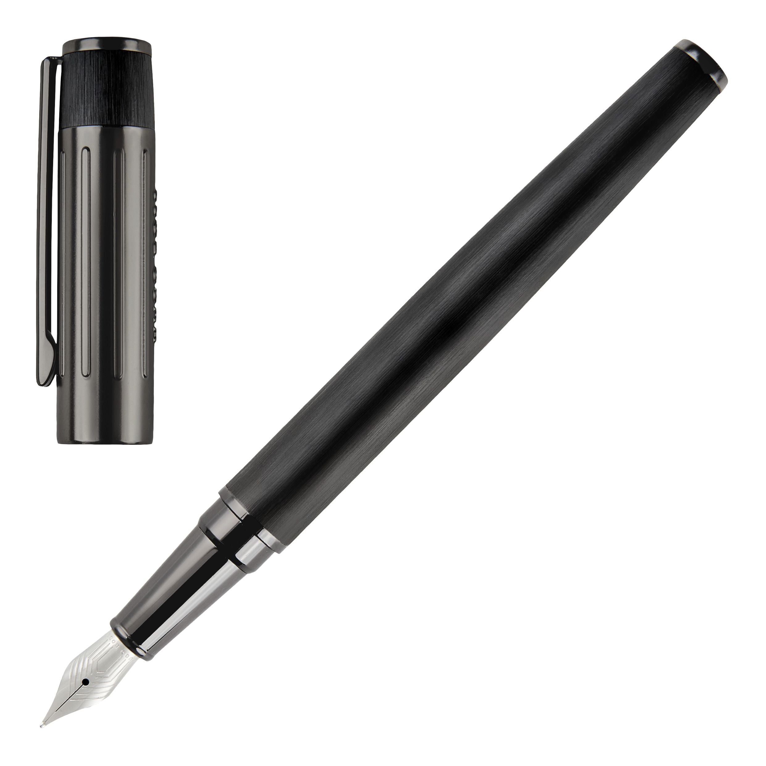 Hugo Boss Gear Ribs Fountain Pen Black