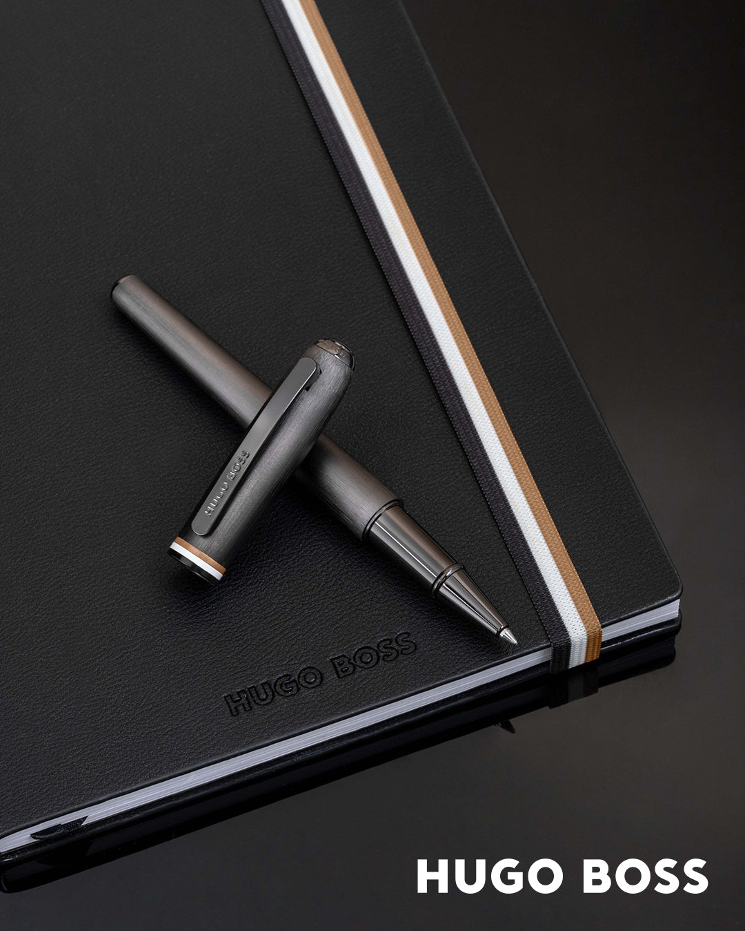 Hugo Boss Iconic Black Plain Notebook A5