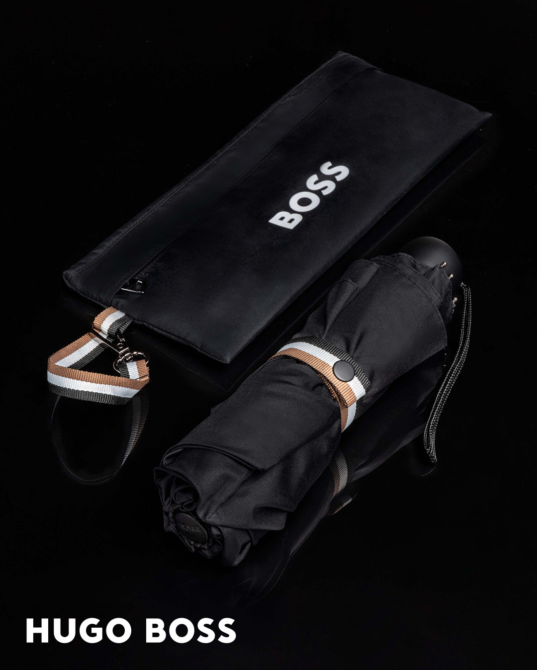Hugo Boss Iconic Black Umbrella Mini