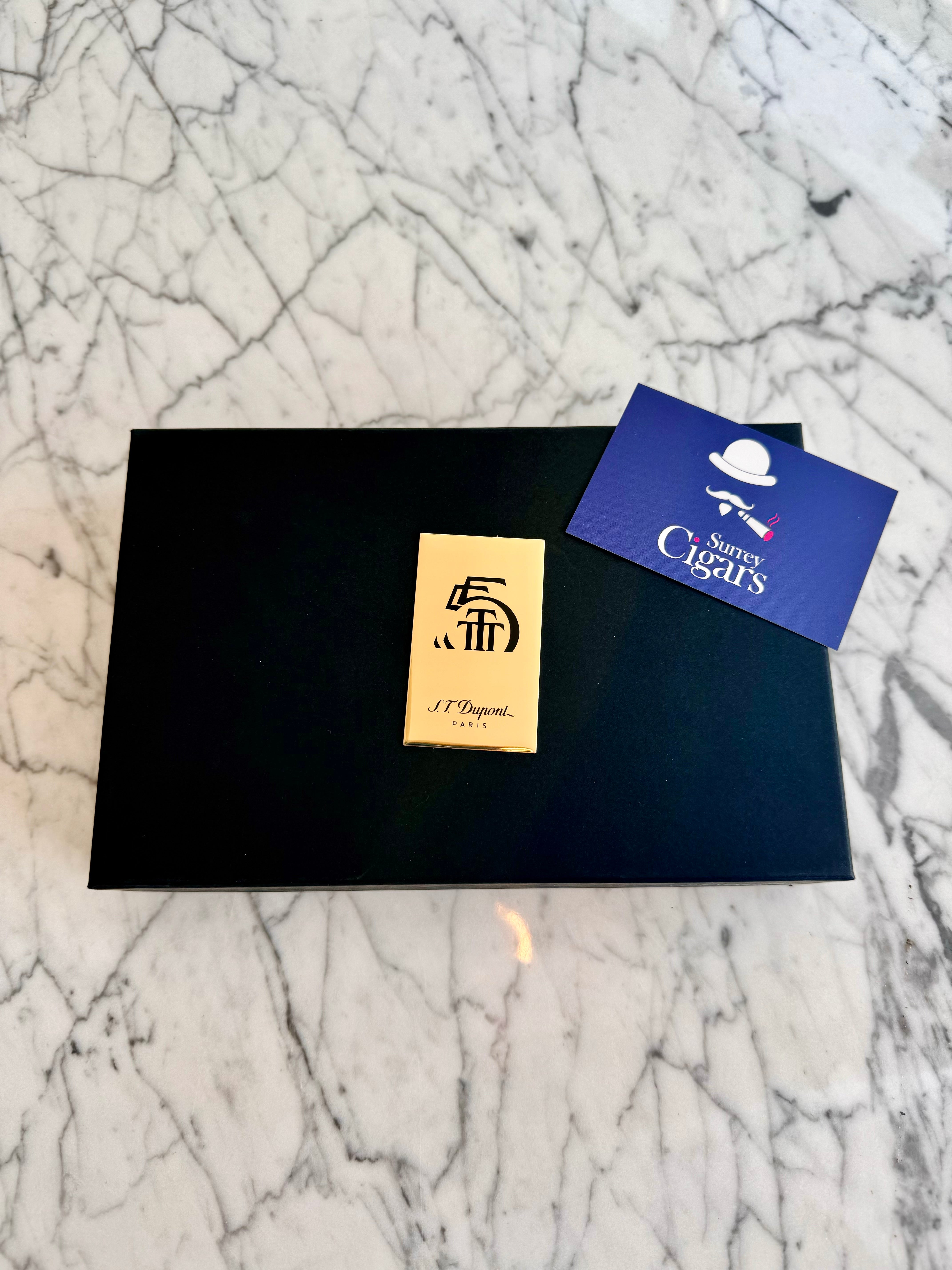 S.T. Dupont Cigar case for 3 Cigars Gold Metal Base Cigar Case - Trinidad Golden 55th Anniversary