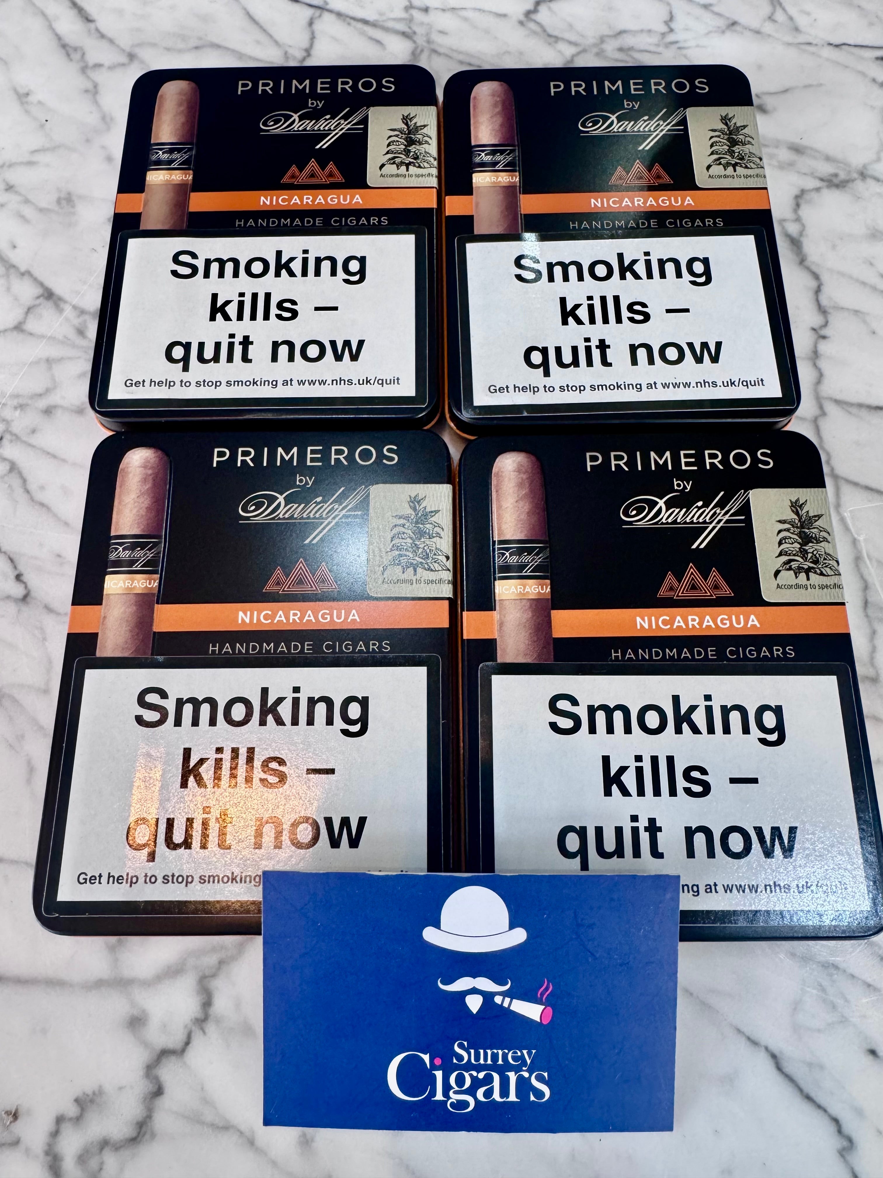 Davidoff Primeros Nicaragua Petit Panetela. Tin of 6 Cigars