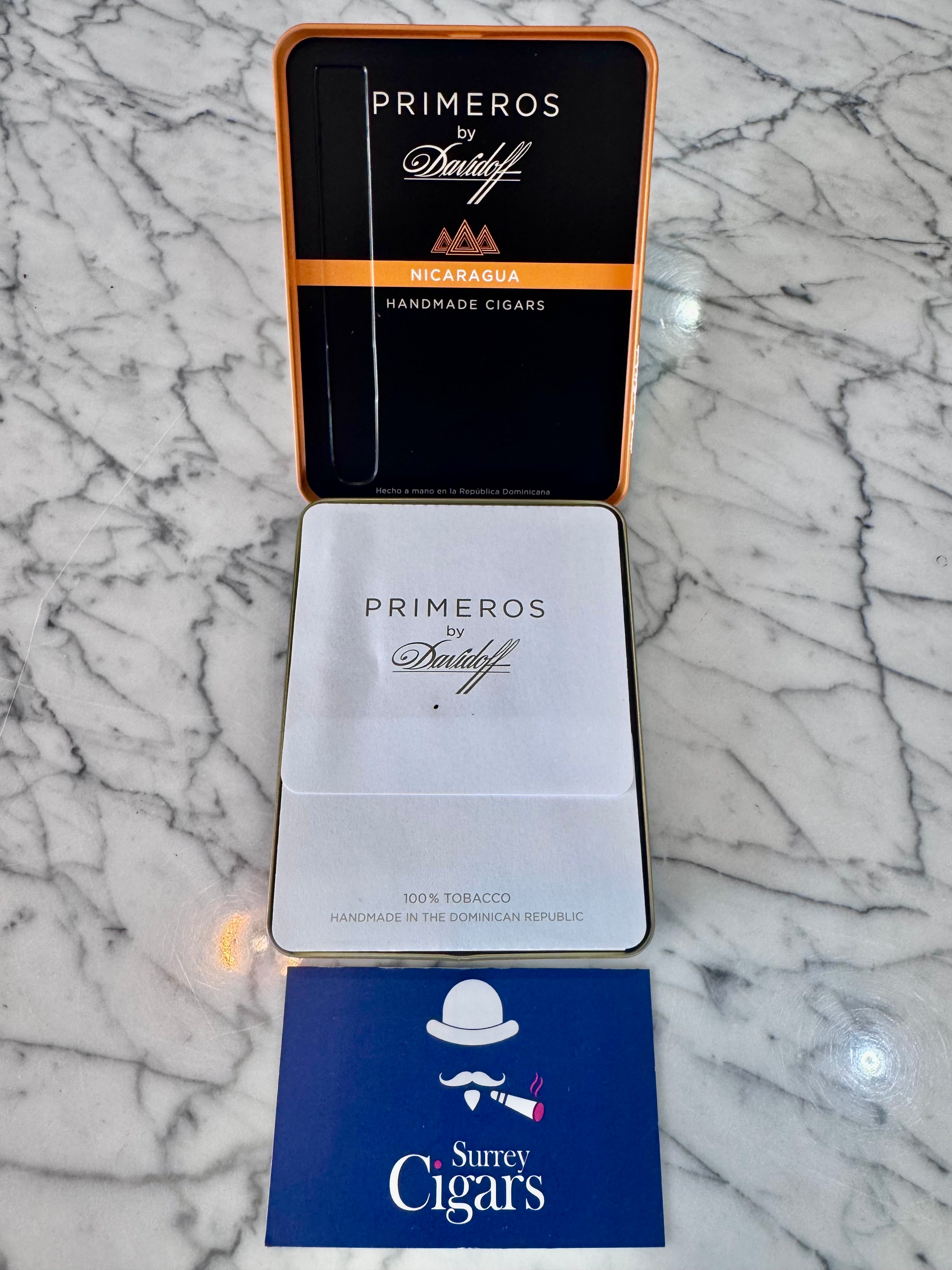 Davidoff Primeros Nicaragua Petit Panetela. Tin of 6 Cigars