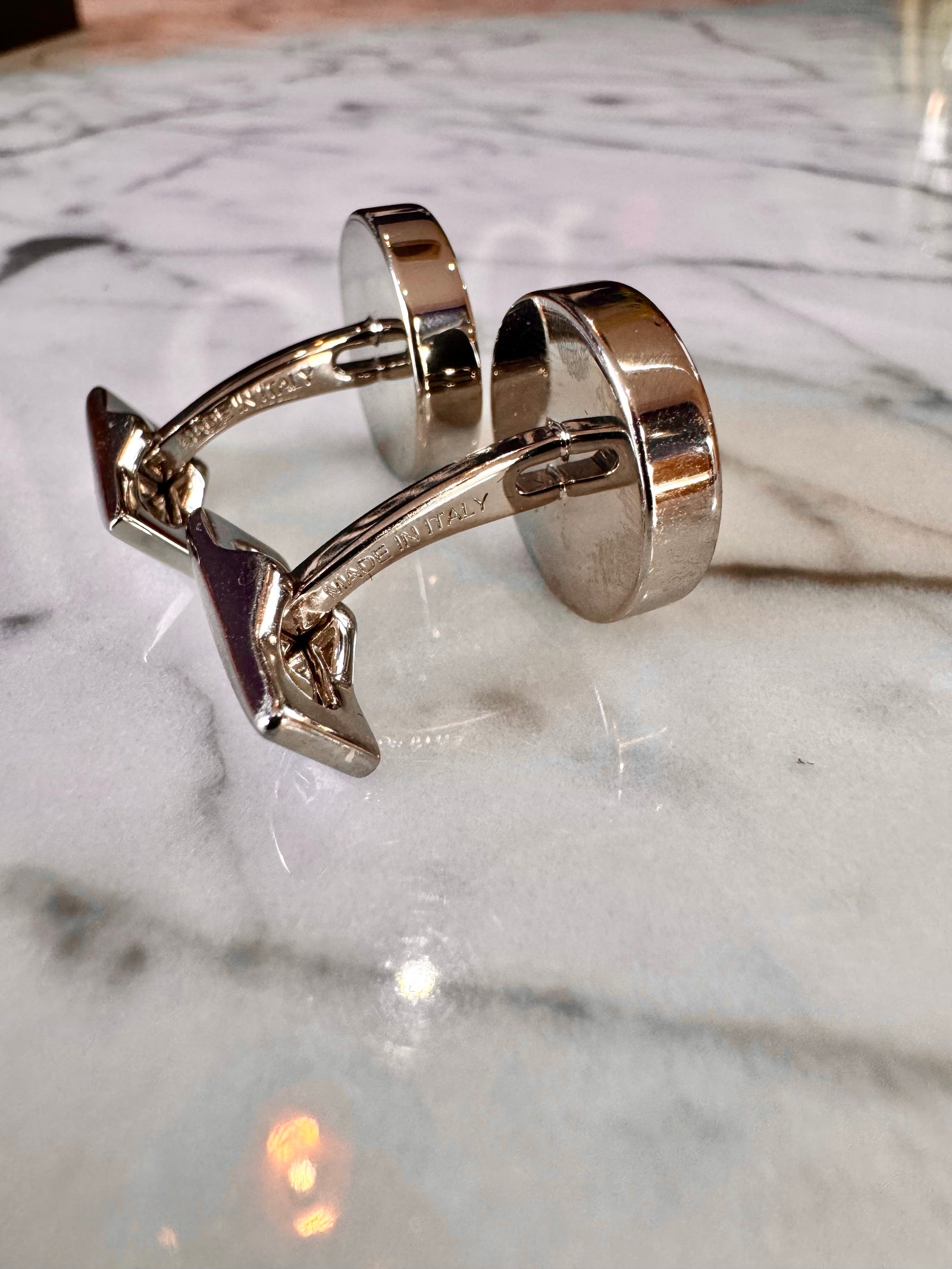 S.T. Dupont Line D Chance CASINO Cufflinks, Palladium, Red/Black, 0057