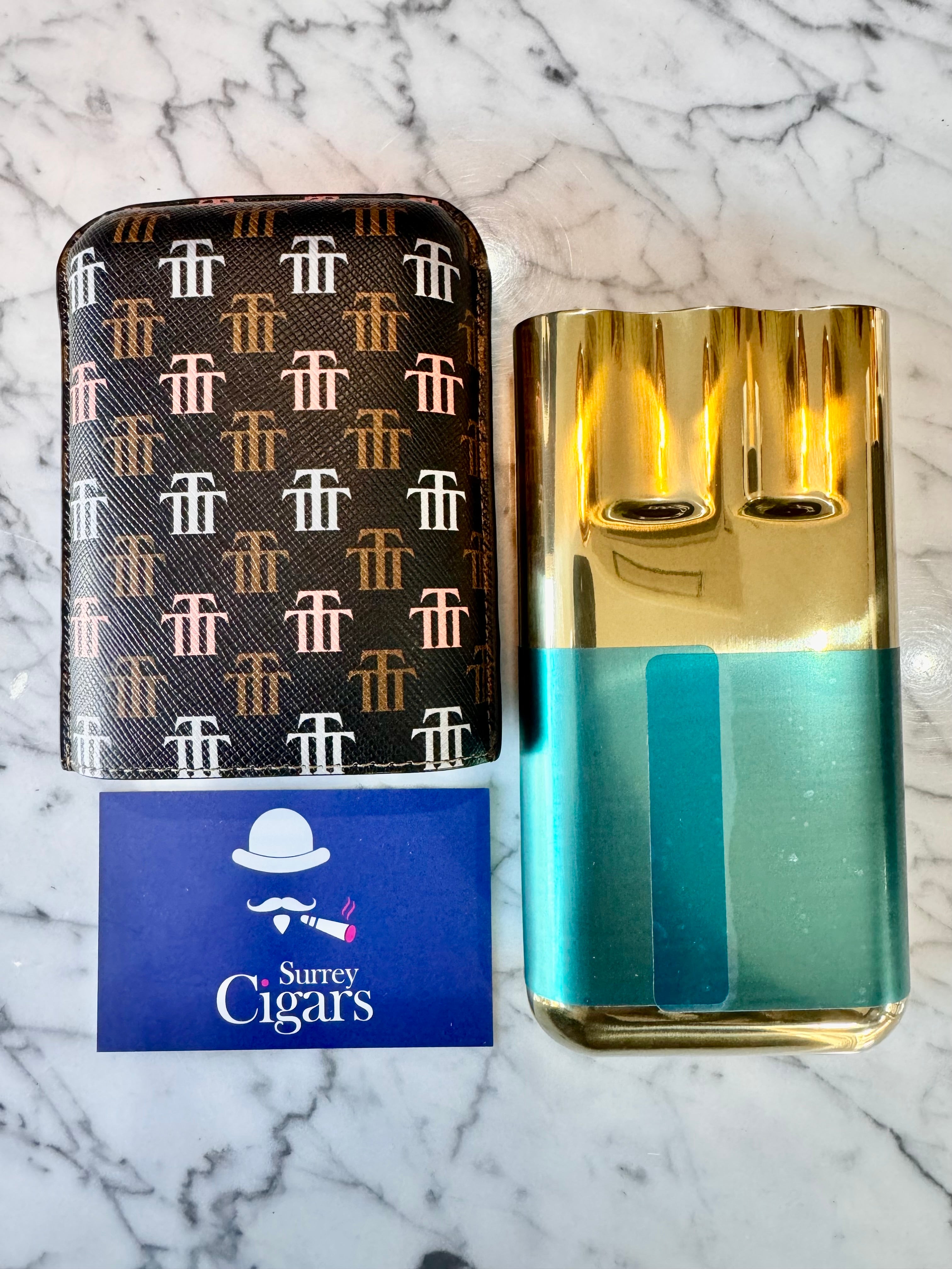 S.T. Dupont 3 cigar case Leather case Trinidad Black