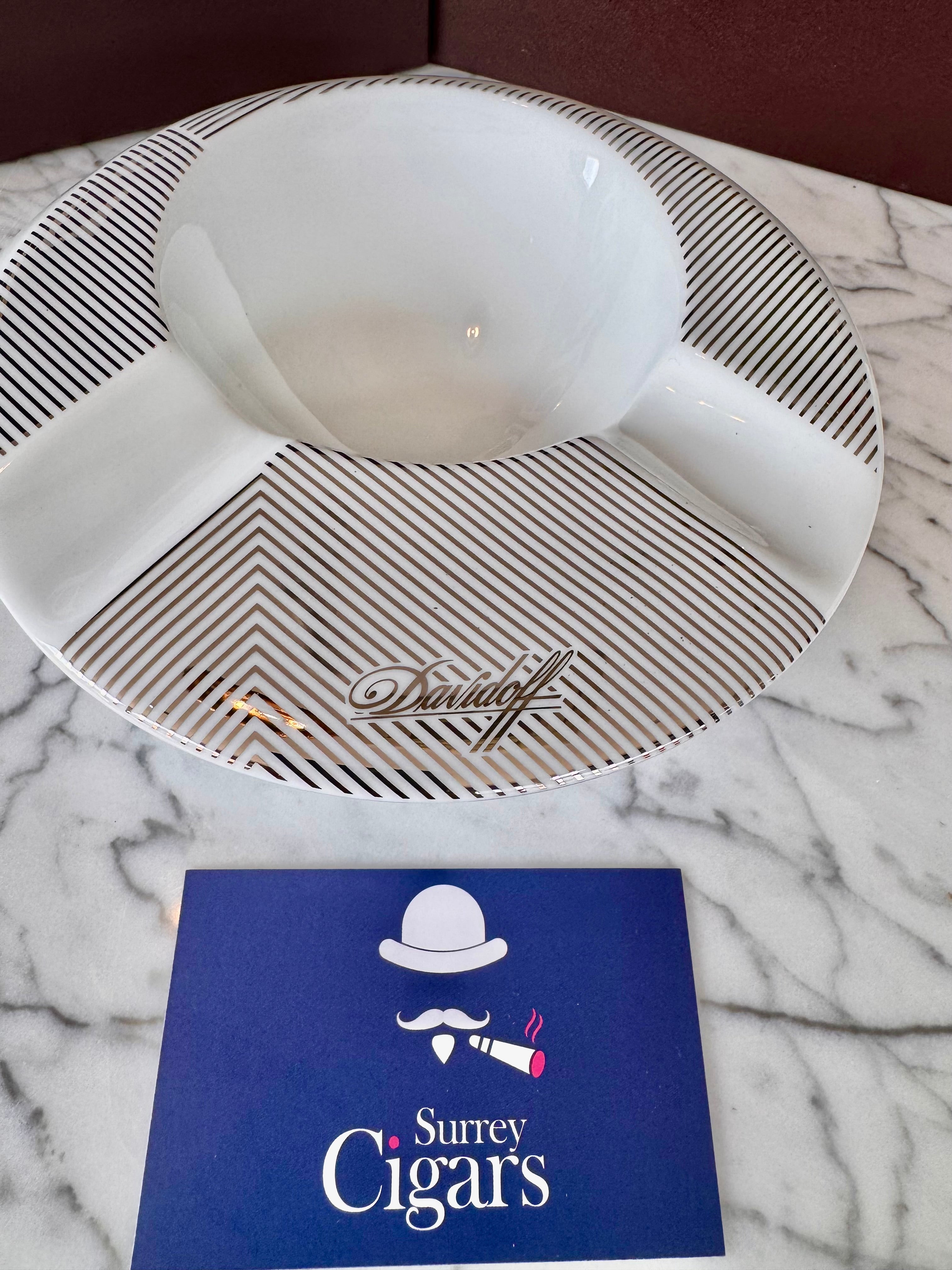 Davidoff 2 Cigar Round Porcelain Ashtray