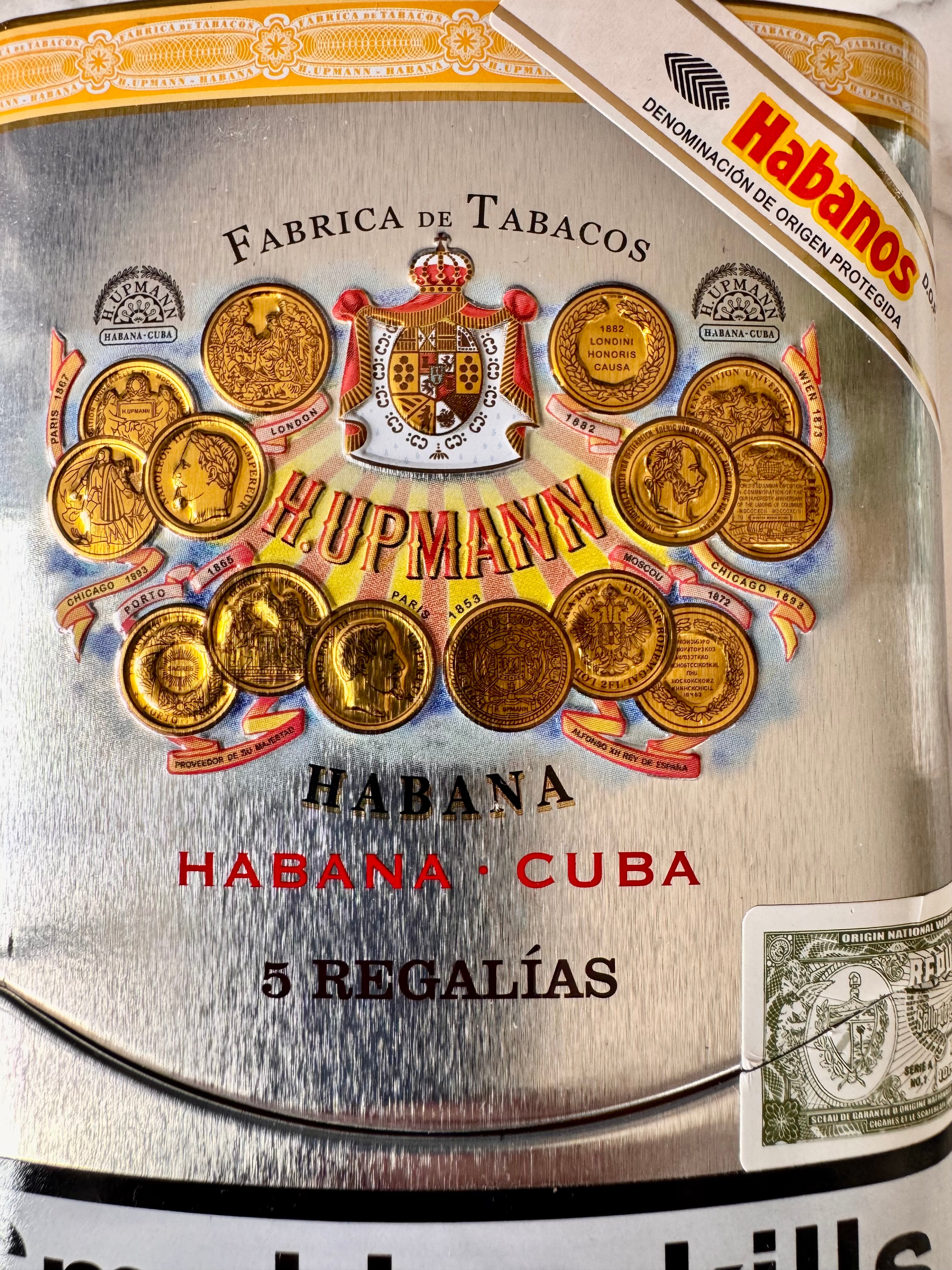 H. Upmann Regalia Linea Retro Collection Cigars - Tin of 5 cigars