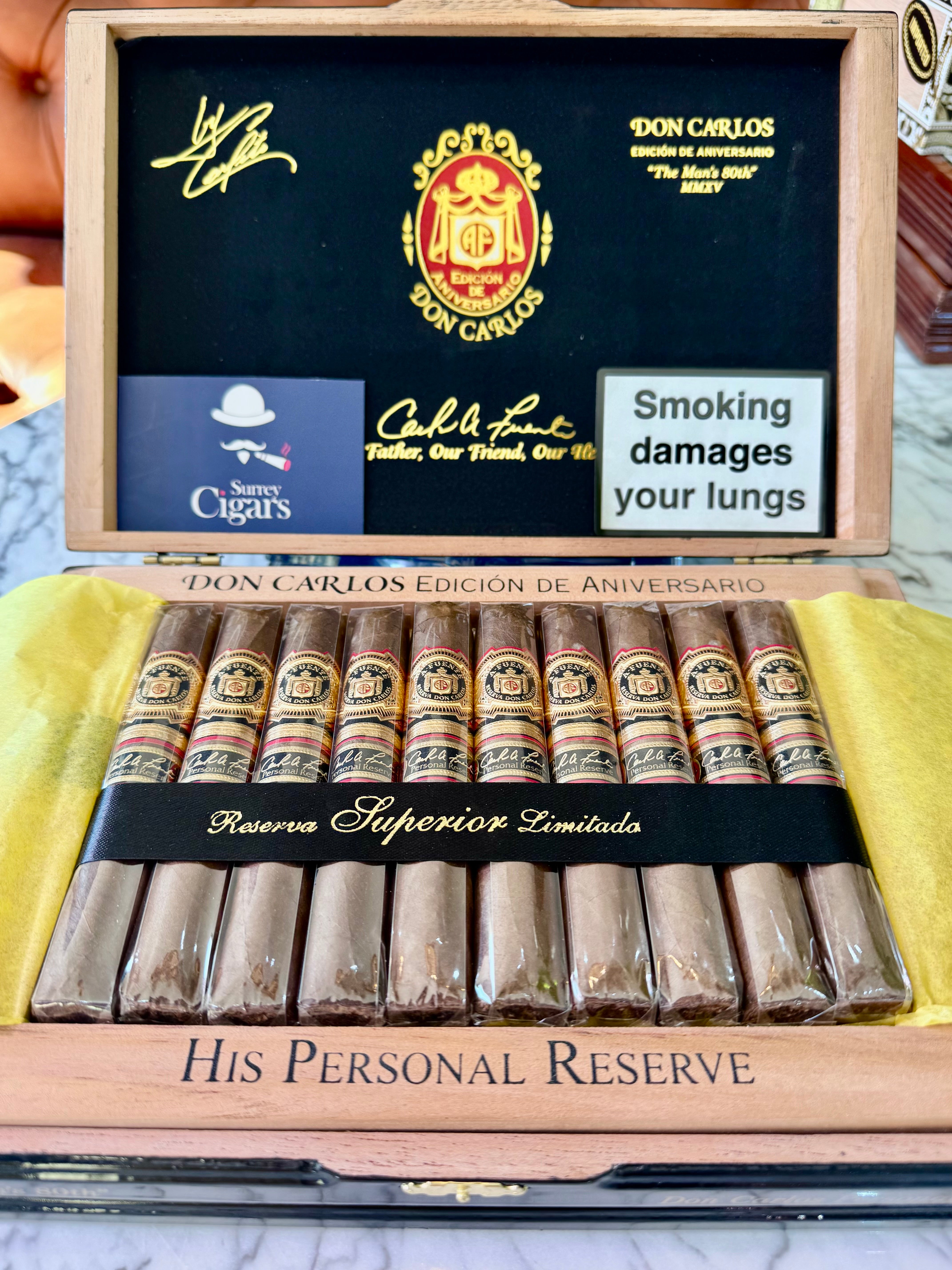 Arturo Fuente - Don Carlos Edicion De Aniversario "The Man's 80th" Personal Reserve