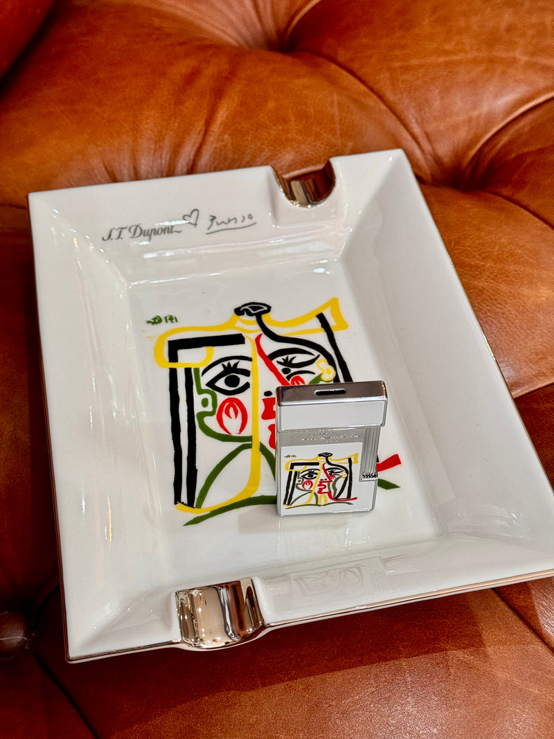 S.T. Dupont Slimmy Picasso  Limited Edition White and Chrome Lighter In Stock