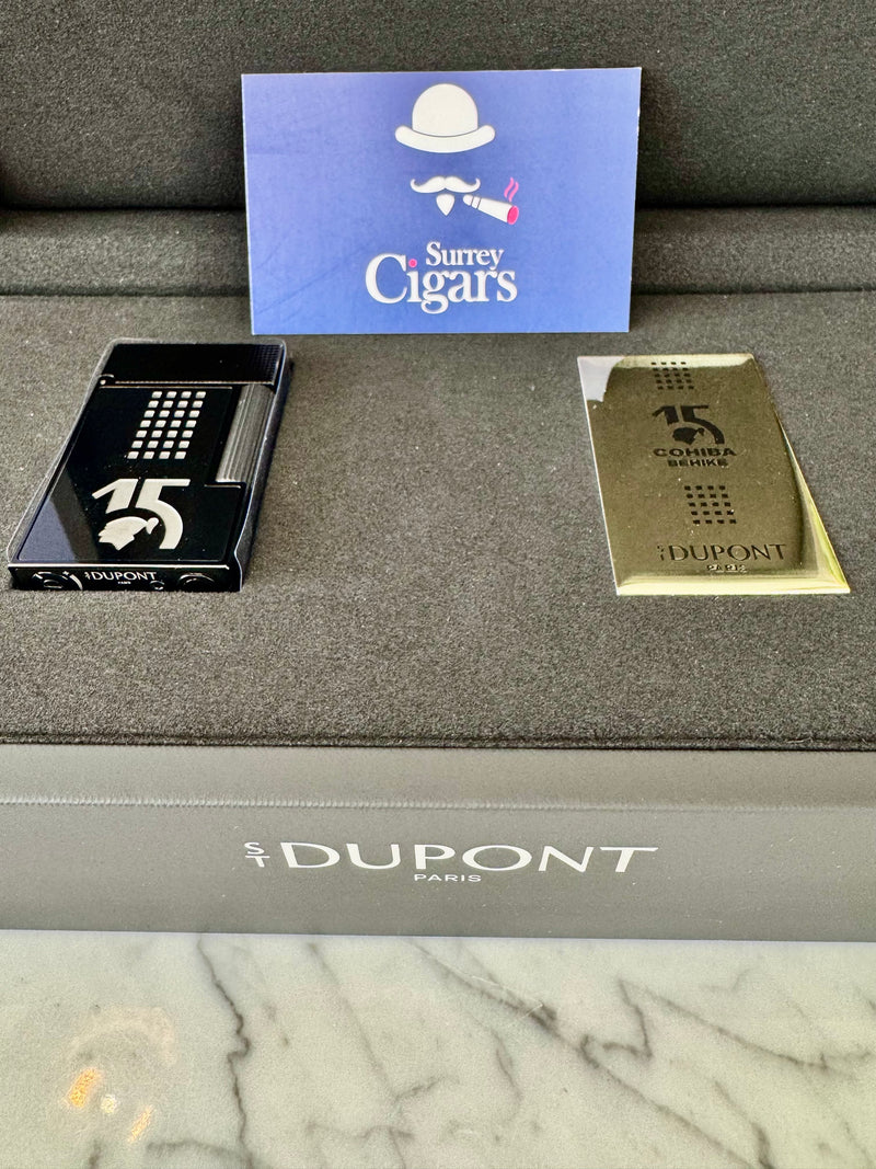 ST Dupont Ligne Cohiba Behike 2 Double flame,   Lacquered lighter Cohiba Behike black C16003CL