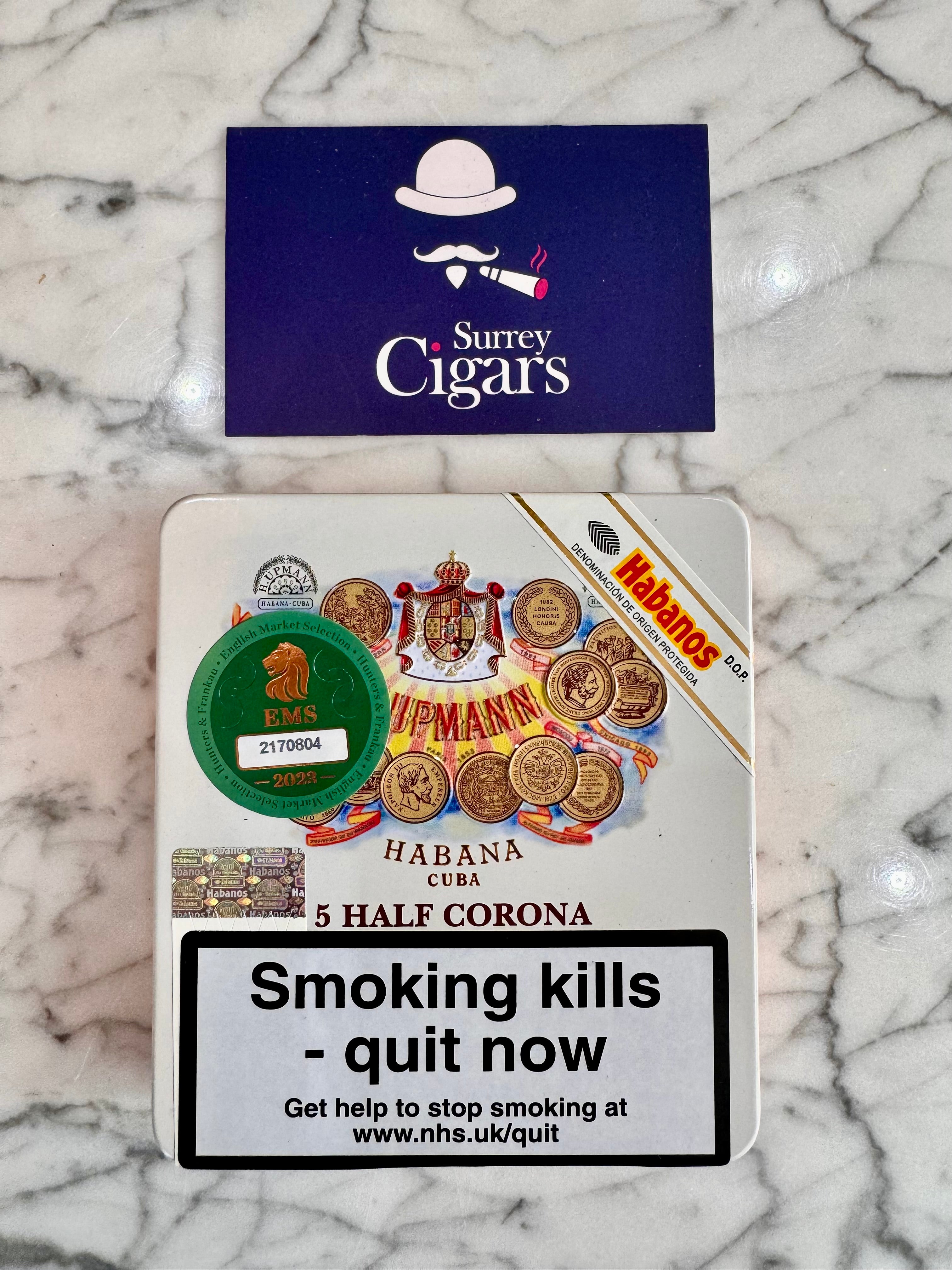 H. Upmann Half Corona Cigars - Tin of 5 Cigars