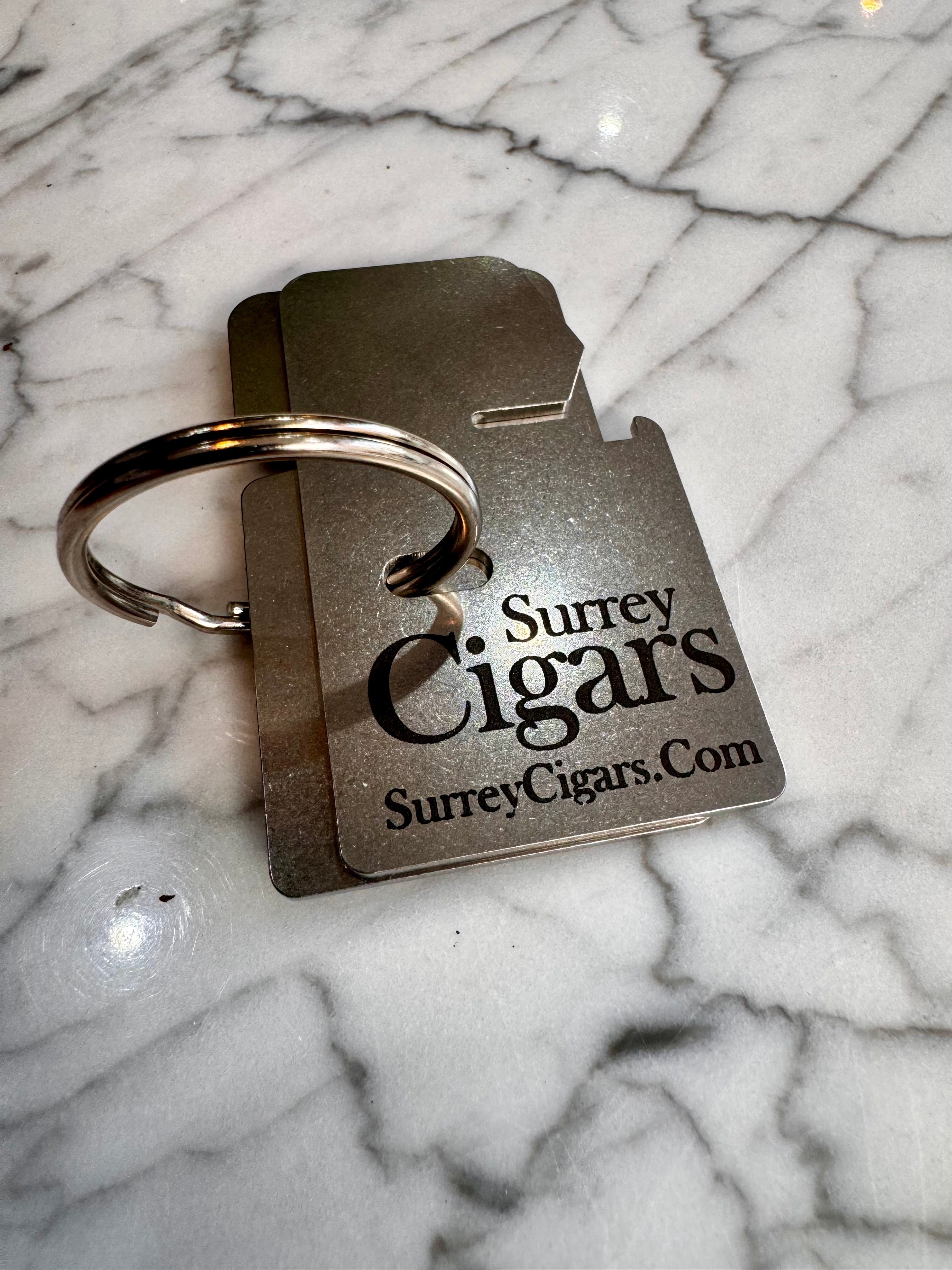 Stainless Steel Cigar Stand Key Ring with Bottle Opener