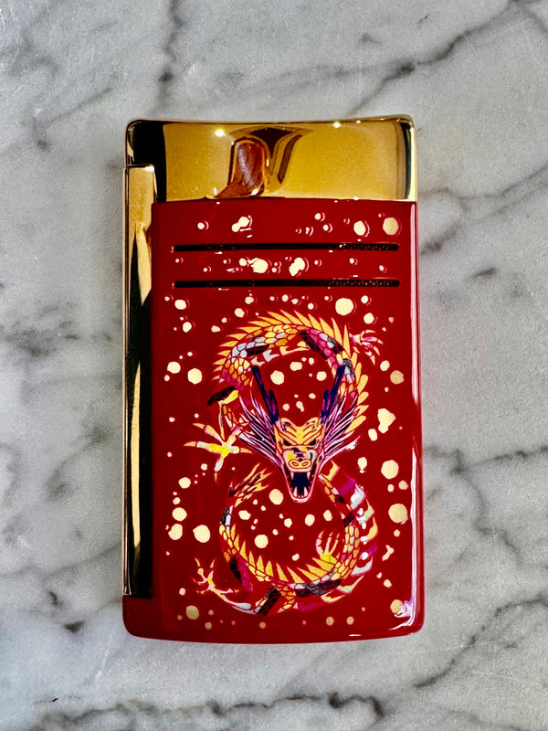 S.T. Dupont Limited Edition Maxijet Year of the Dragon Cigar Lighter (Red / Gold)