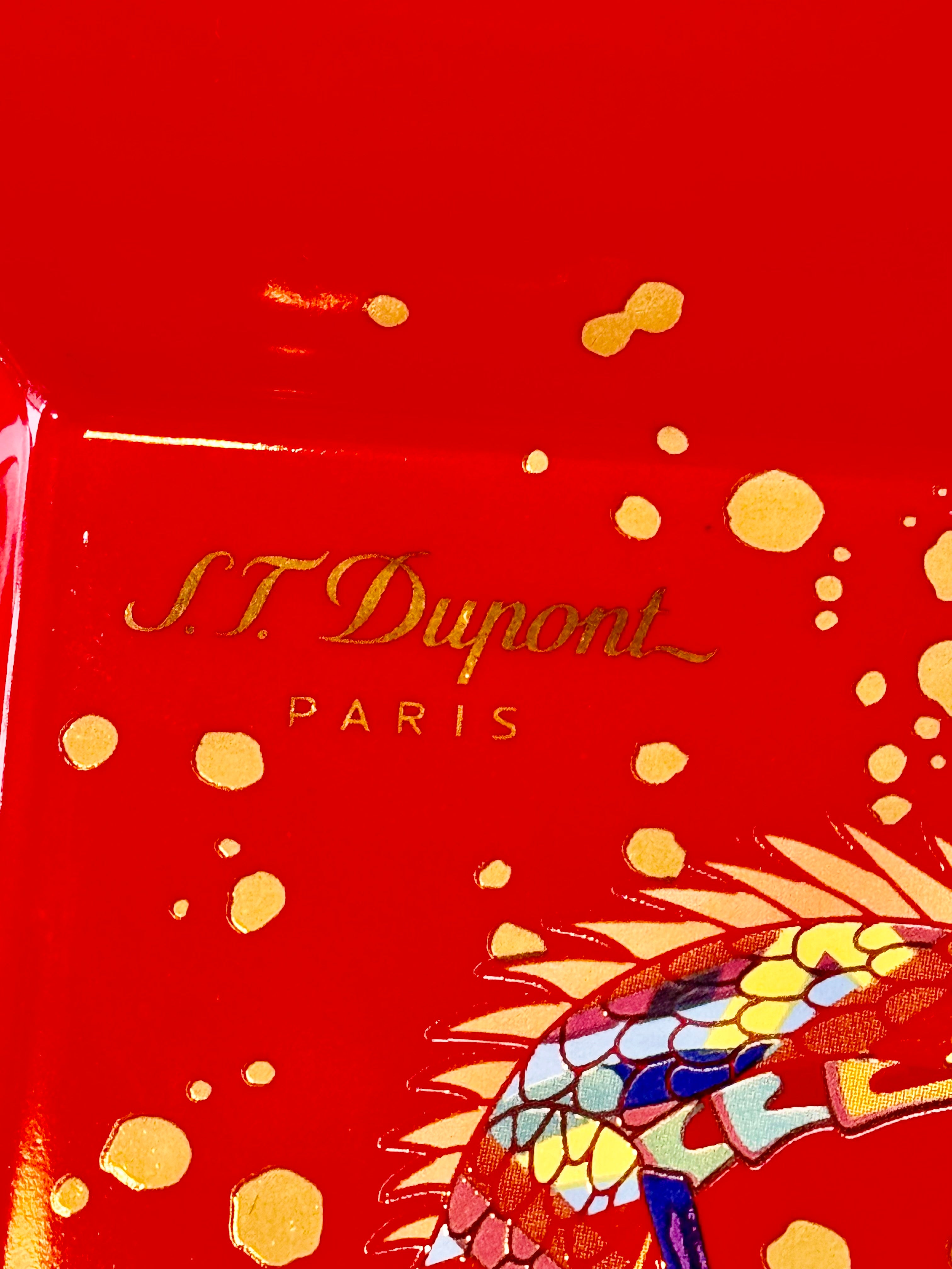 S.T. Dupont - 2024 The Year Of The Dragon Lucky 8 - Limited Edition Burgundy & Gold Cigar Ashtray 006486