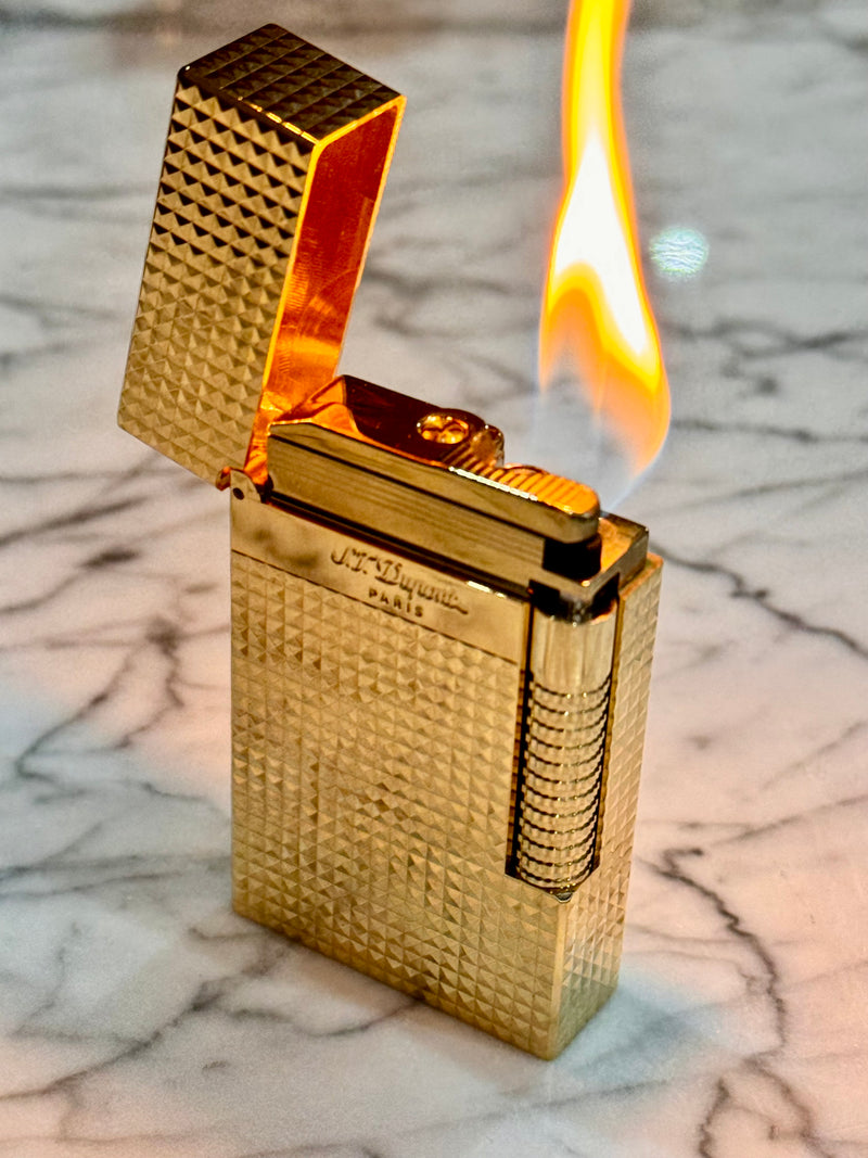 S.T. Dupont Le Grand Yellow Gold Diamond Head Lighter