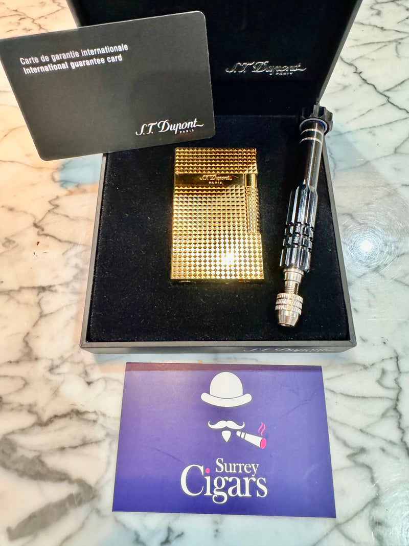 S.T. Dupont Le Grand Yellow Gold Diamond Head Lighter