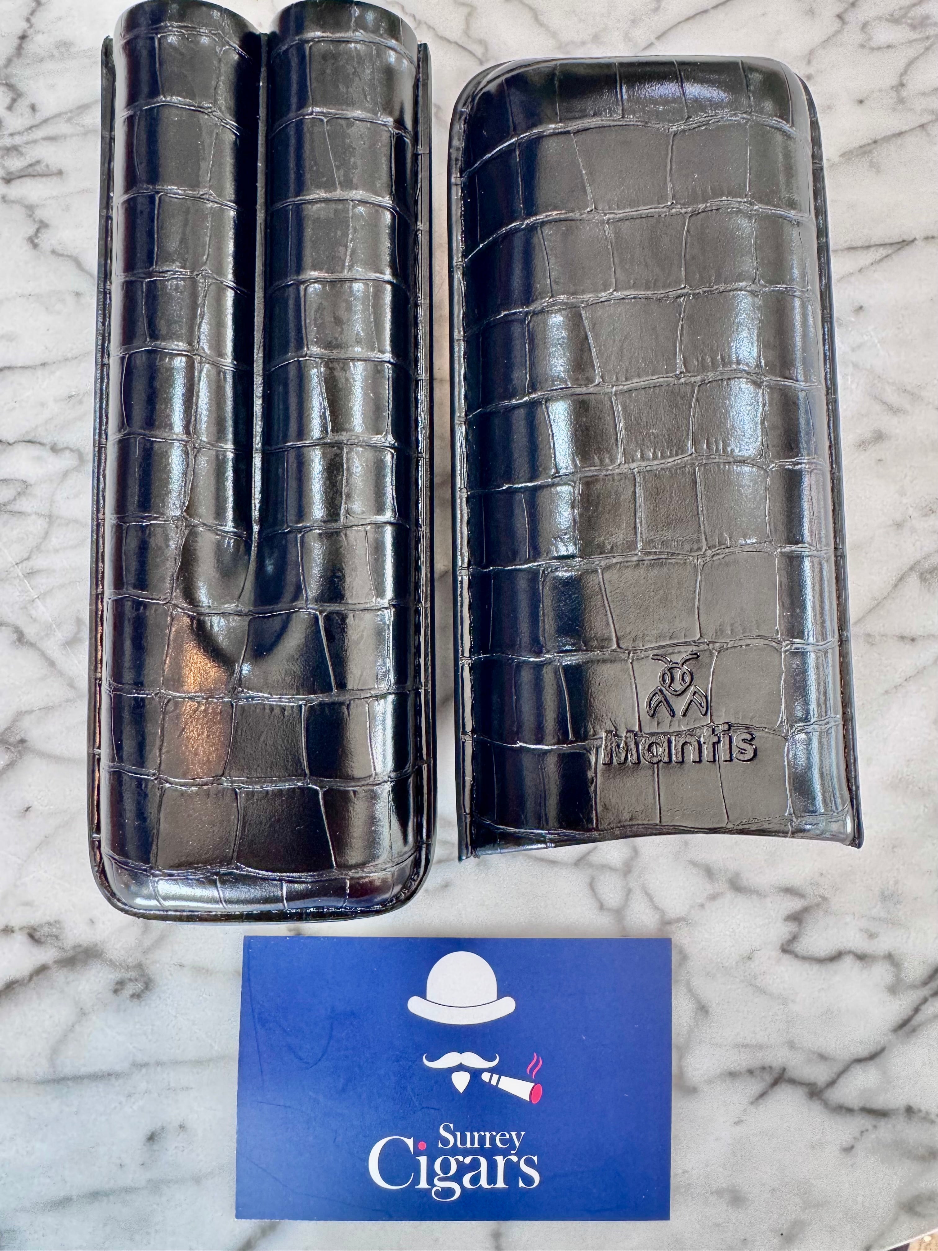 Mantis - NeoCase Croc Cigar Case for 2 Cigars - Black