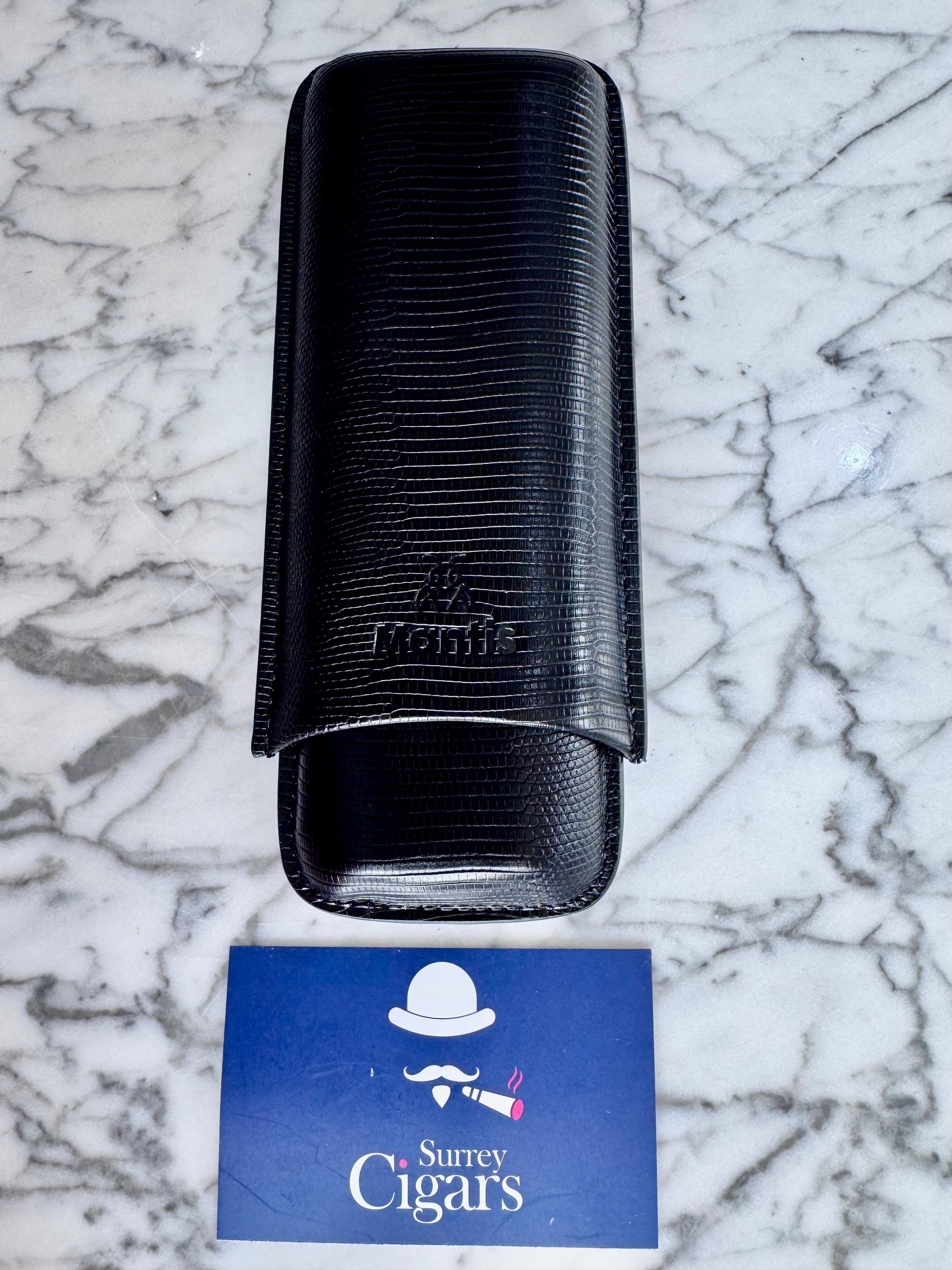 NeoCase Strata Case by Mantis® – Lizard-Skin Texture, 2 Cigar Case. Cacao, Forest, Navy, and Truffle, Pebble, Noir, Riviera