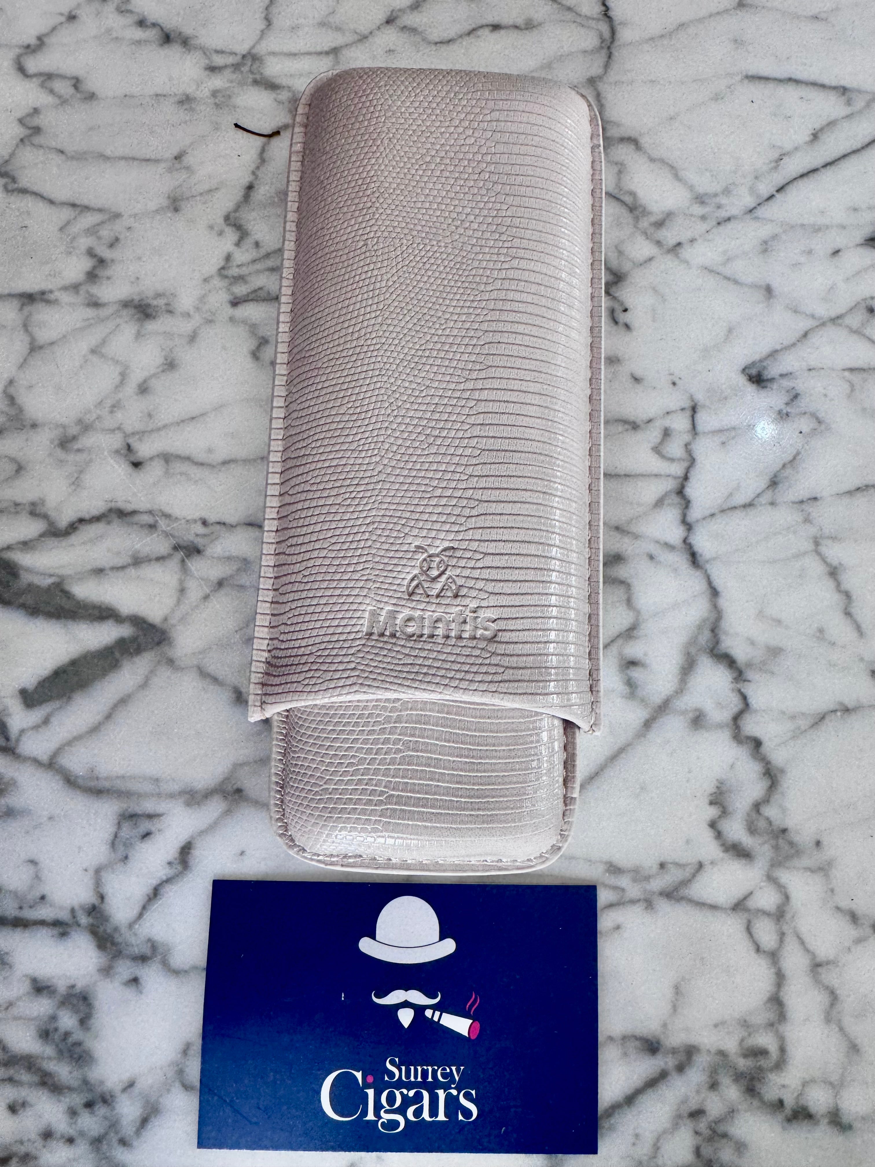NeoCase Strata Case by Mantis® – Lizard-Skin Texture, 2 Cigar Case. Cacao, Forest, Navy, and Truffle, Pebble, Noir, Riviera