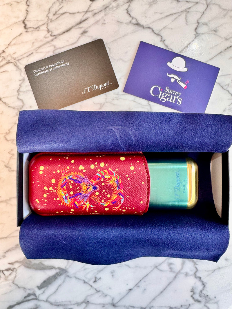 S.T. Dupont - 2024 The Year Of The Dragon Lucky 8 - Limited Edition Cigar Case (Gold/Red)