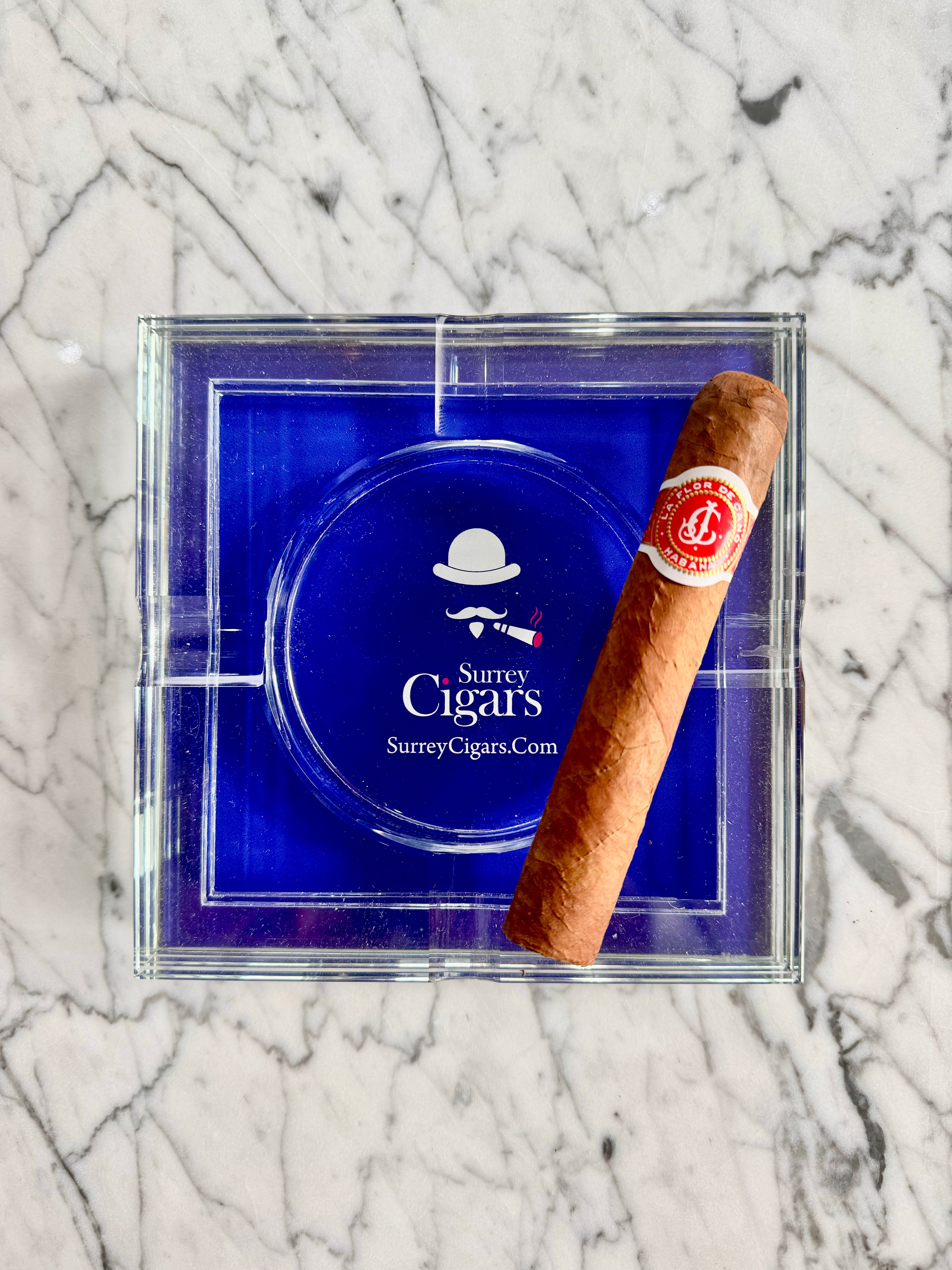 La Flor de Cano Elegidos cigar in clear display case at Surrey Cigars