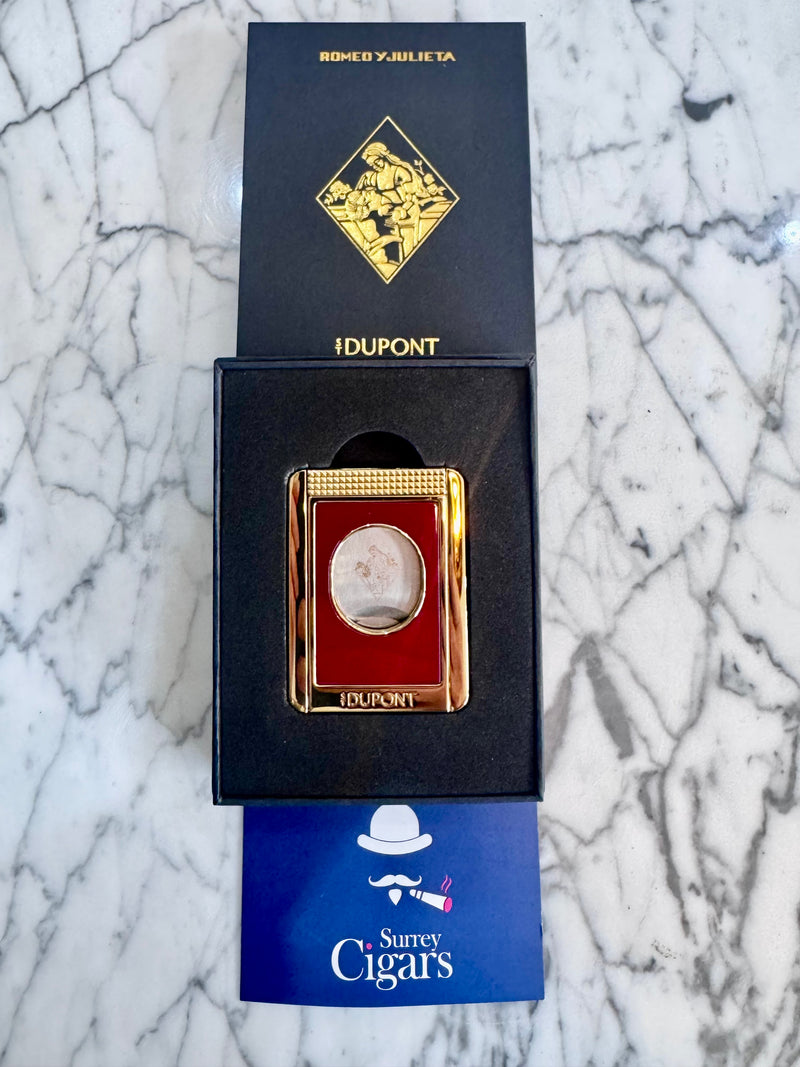 NEW ST Dupont Cigar Cutter & Cigar stand Romeo y Julieta burgundy and White D-003550