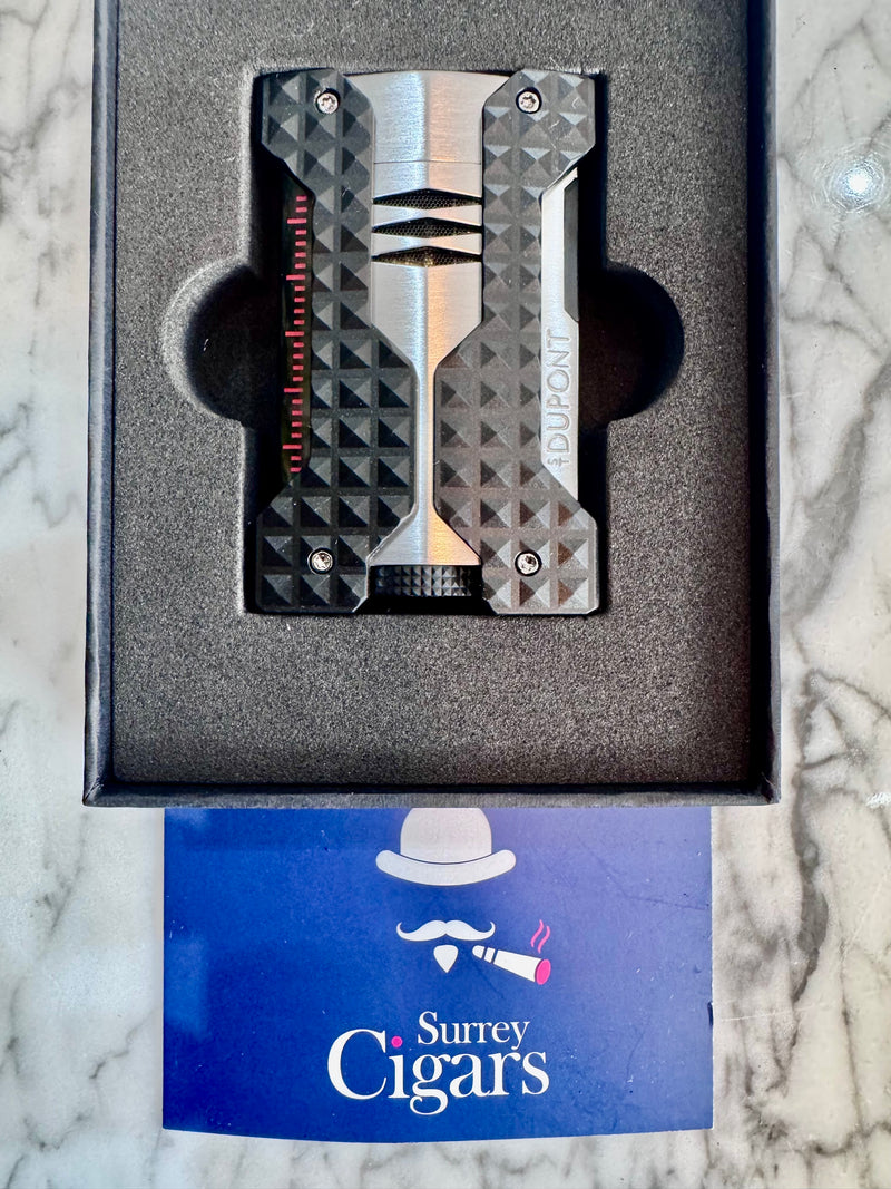 NEW S.T. Dupont Windproof Soft Flame Brushed lighter Silver W21324