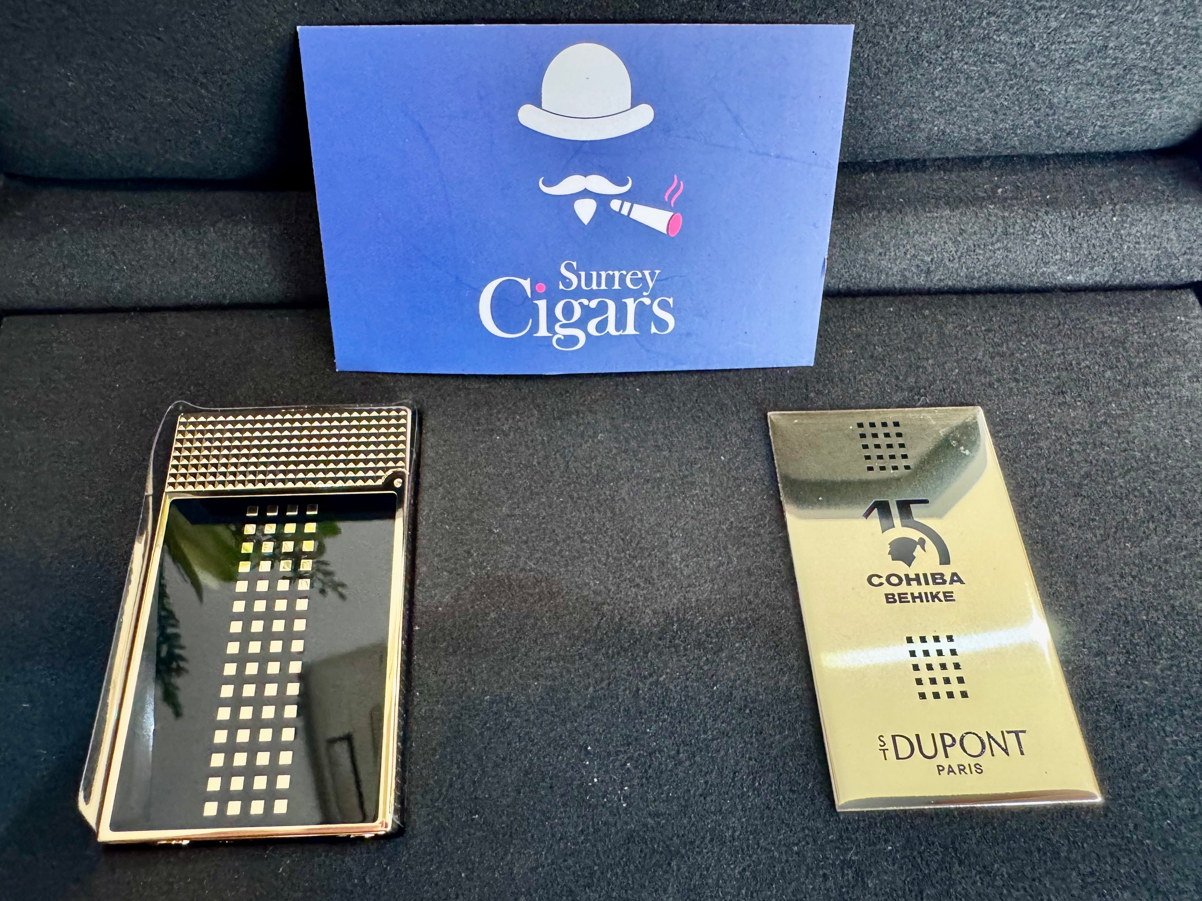 S.T. Dupont Le Grand Mixed Lacquered Lighter Cohiba Behike Gold / Black Ref: C23003cl