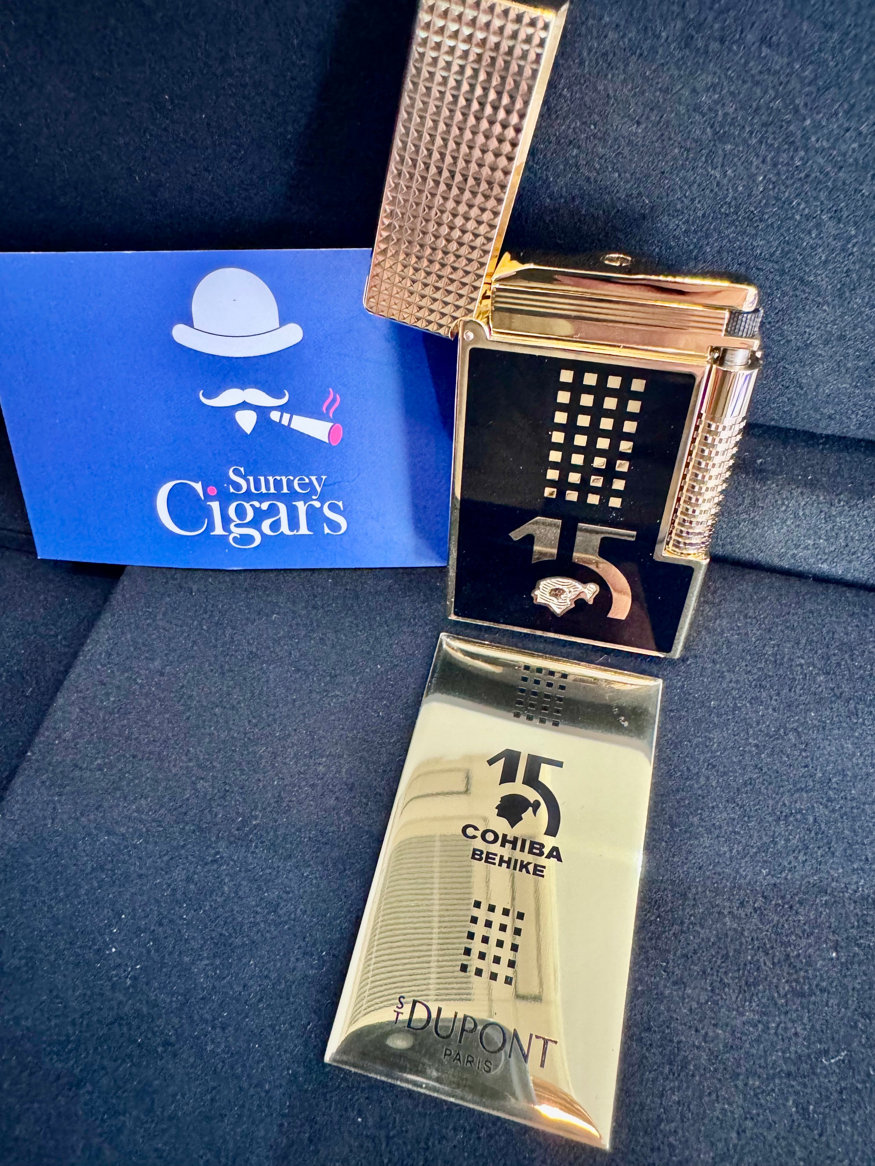 S.T. Dupont Le Grand Mixed Lacquered Lighter Cohiba Behike Gold / Black Ref: C23003cl