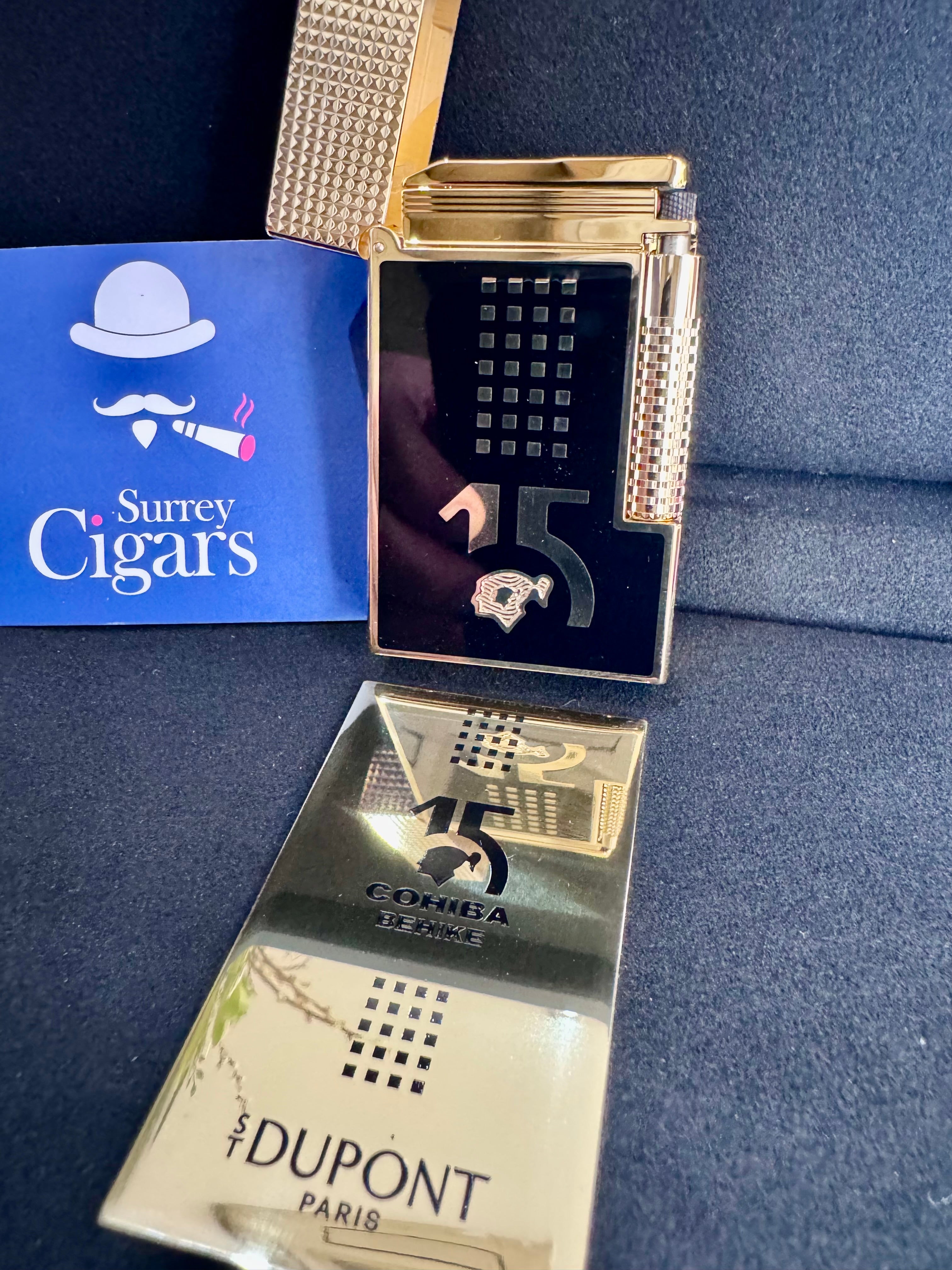 S.T. Dupont Le Grand Mixed Lacquered Lighter Cohiba Behike Gold / Black Ref: C23003cl