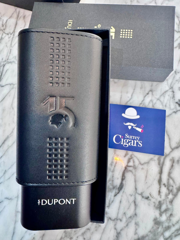S.T. Dupont 2 cigar case Leather case Cohiba Behike black Leather REF: 183203