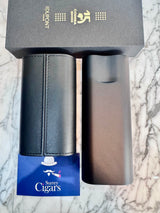 S.T. Dupont 2 cigar case Leather case Cohiba Behike black Leather REF: 183203