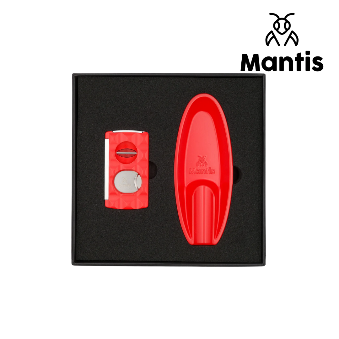 Mantis - Gift Set Ashtray & Cutter - Red