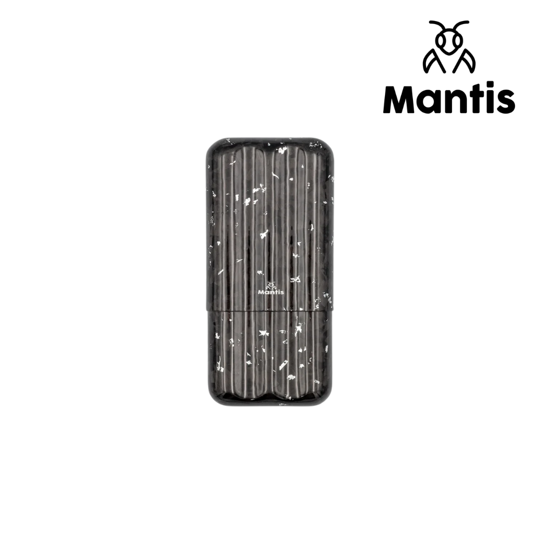 Mantis - LuxForge Real Forged Carbon Fiber Cigar Case - Hand Laid Platinum Foil