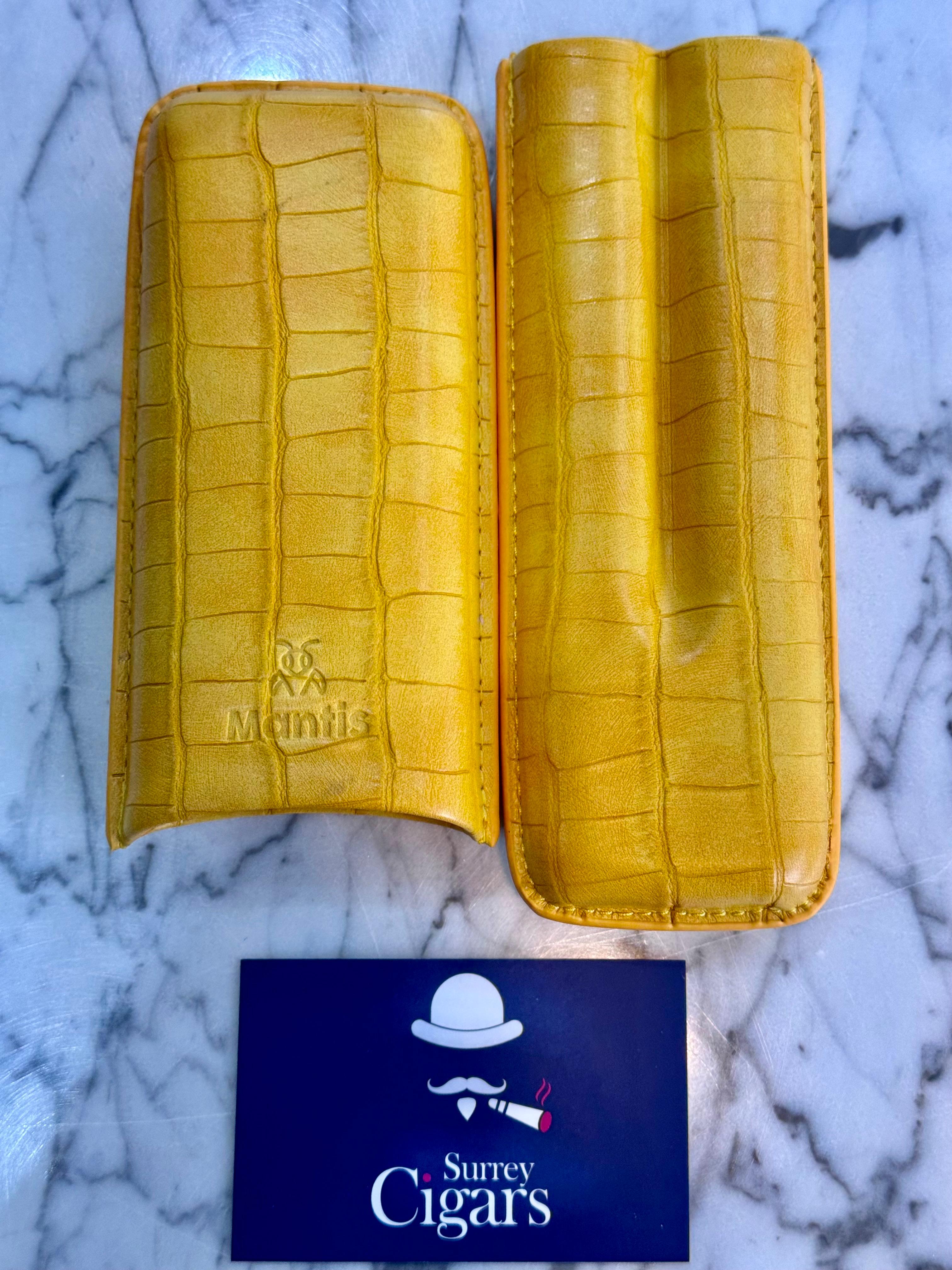 Mantis - NeoCase Croc Cigar Case for 2 Cigars - Saffron Yellow