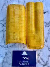 Mantis - NeoCase Croc Cigar Case for 2 Cigars - Saffron Yellow