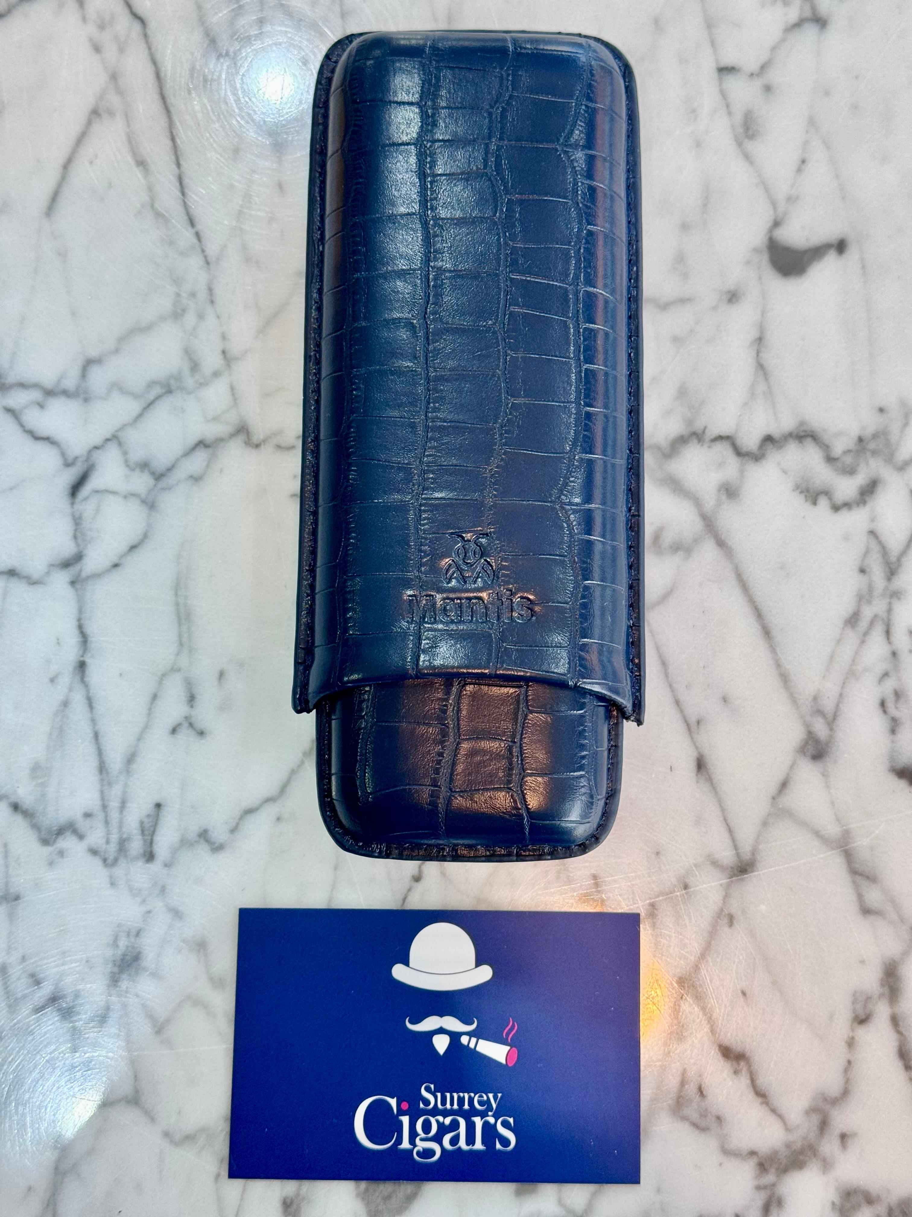 Mantis - NeoCase Croc Cigar Case for 2 Cigars  - Bordeaux