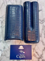 Mantis - NeoCase Croc Cigar Case for 2 Cigars - Navy Blue