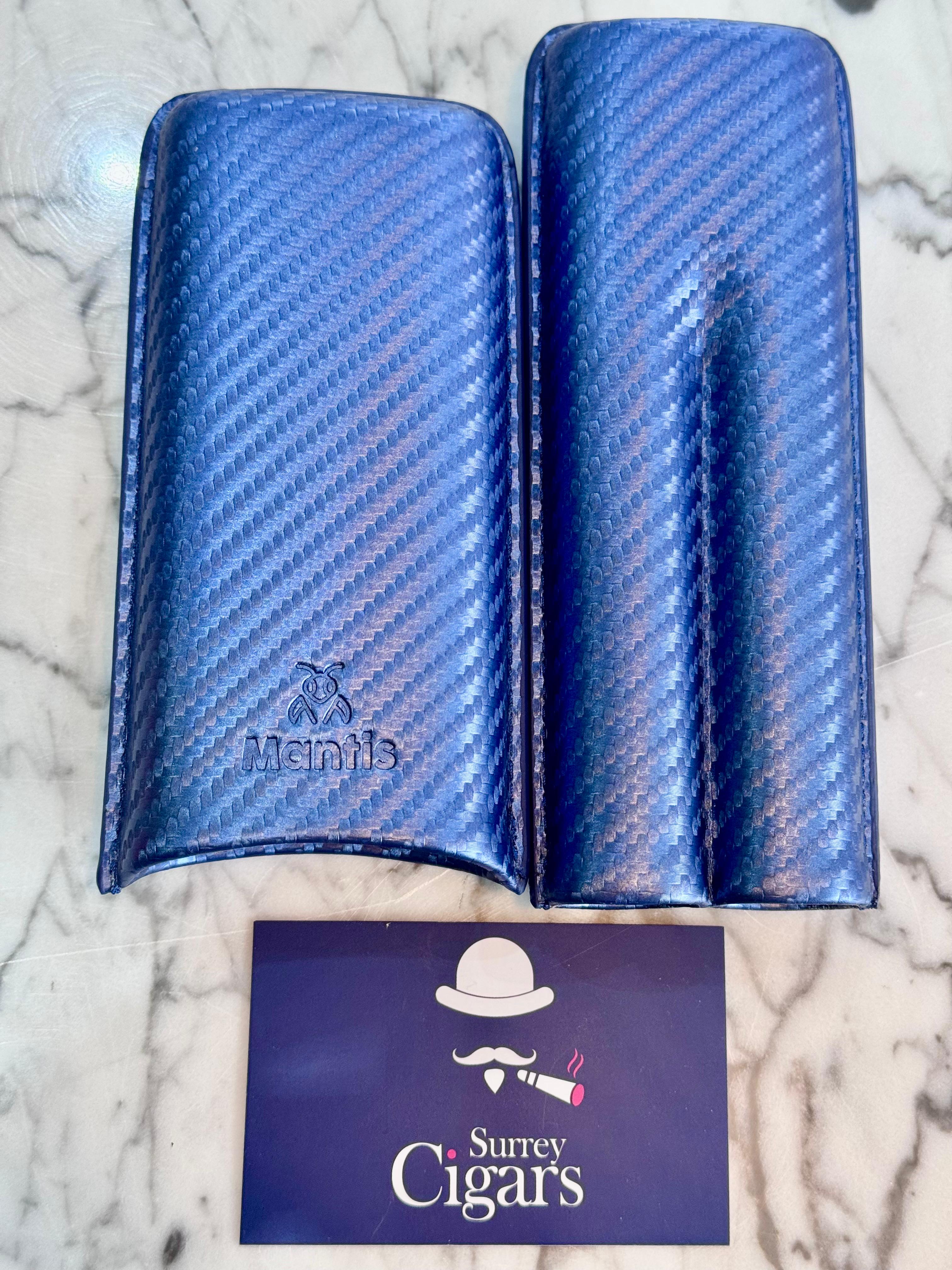 Mantis - NeoCase Carbon Series Cigar Case for 2 Cigars - Carbon Azure