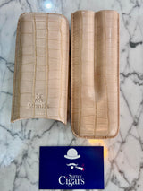 Mantis - NeoCase Croc Cigar Case for 2 Cigars - Sand